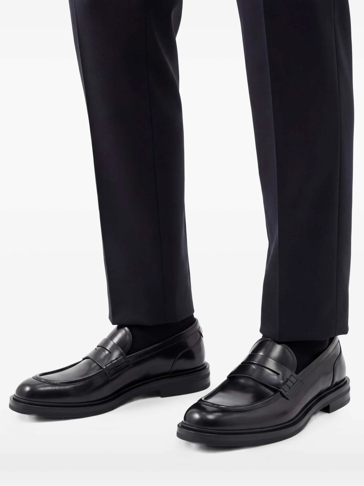 brushed calfskin loafers