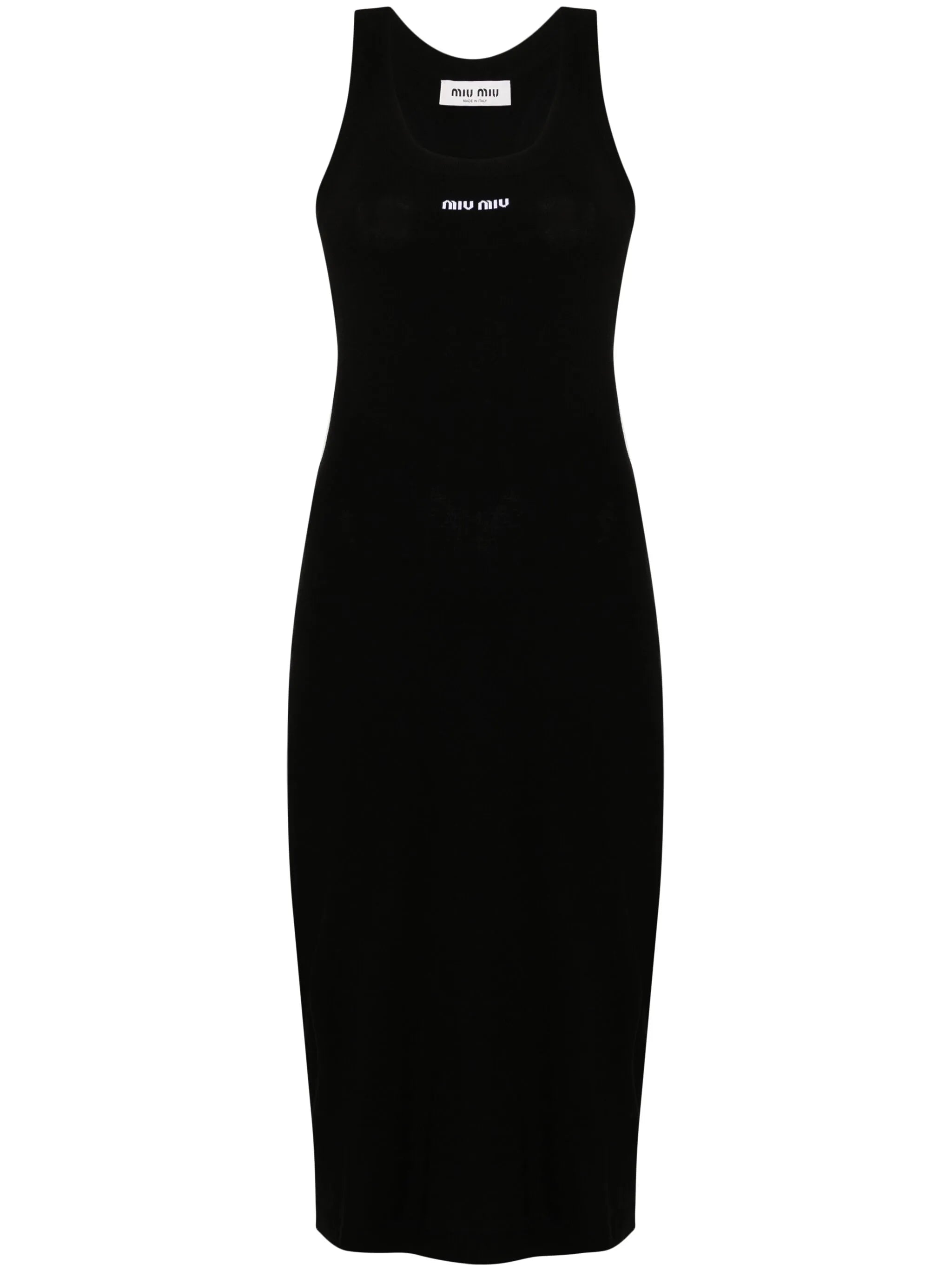 embroidered-logo midi dress