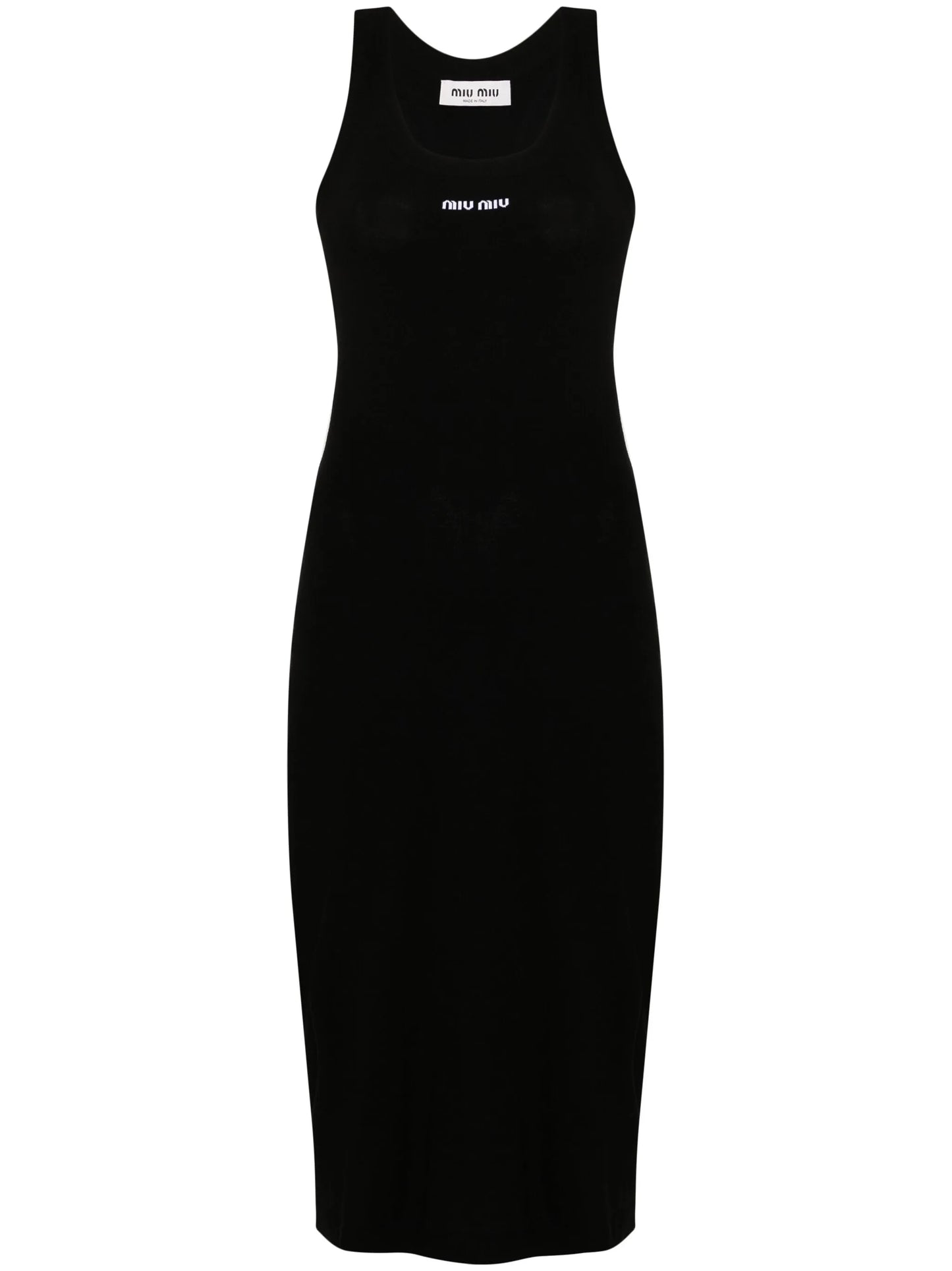 embroidered-logo midi dress