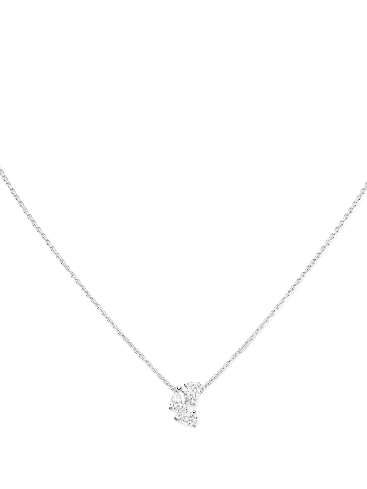 18kt white gold Serti sur Vide diamond necklace