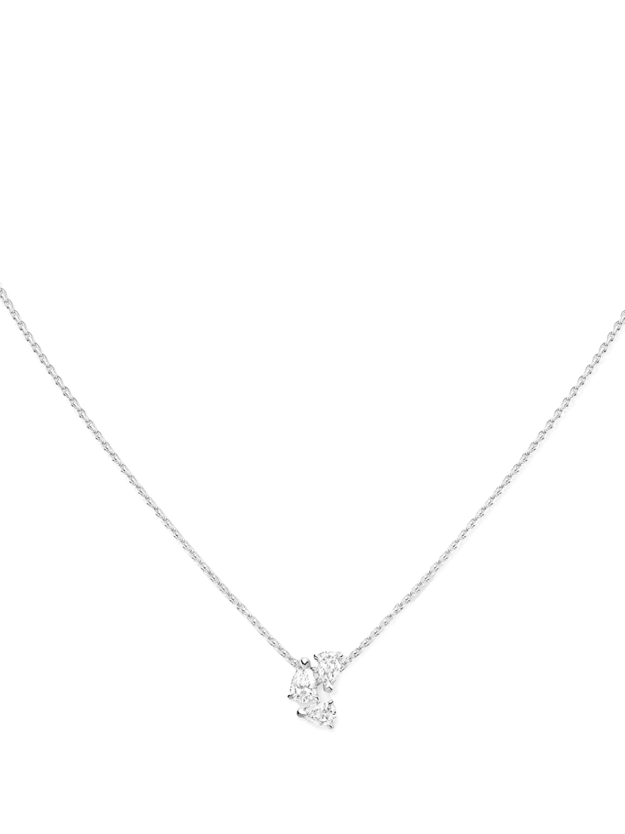 18kt white gold Serti sur Vide diamond necklace