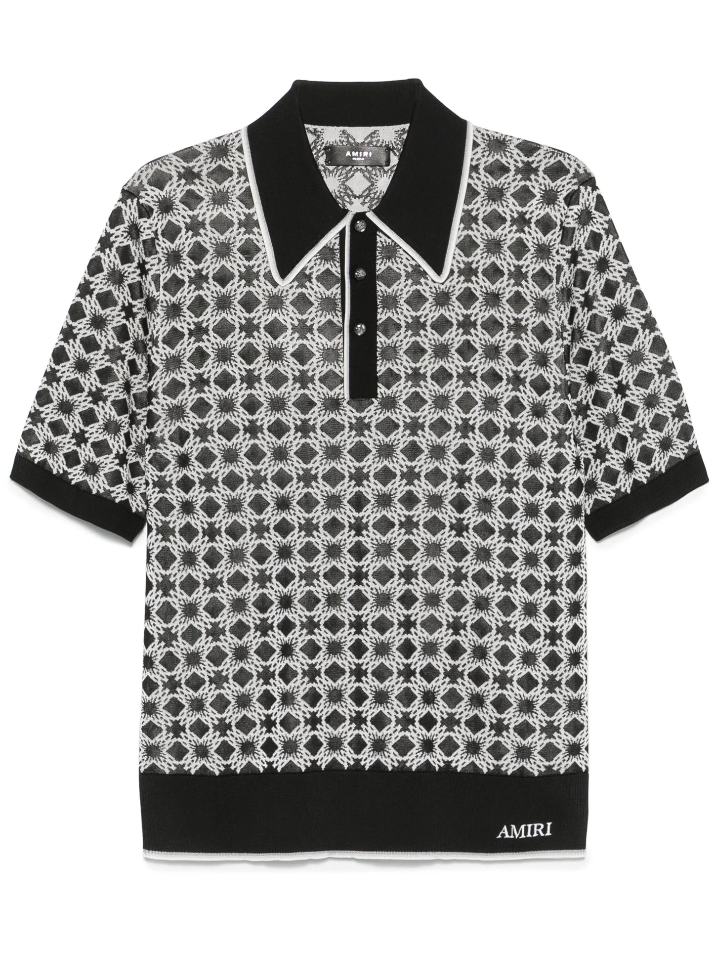 patterned polo shirt