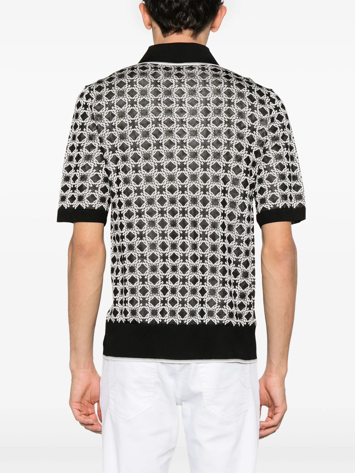 patterned polo shirt