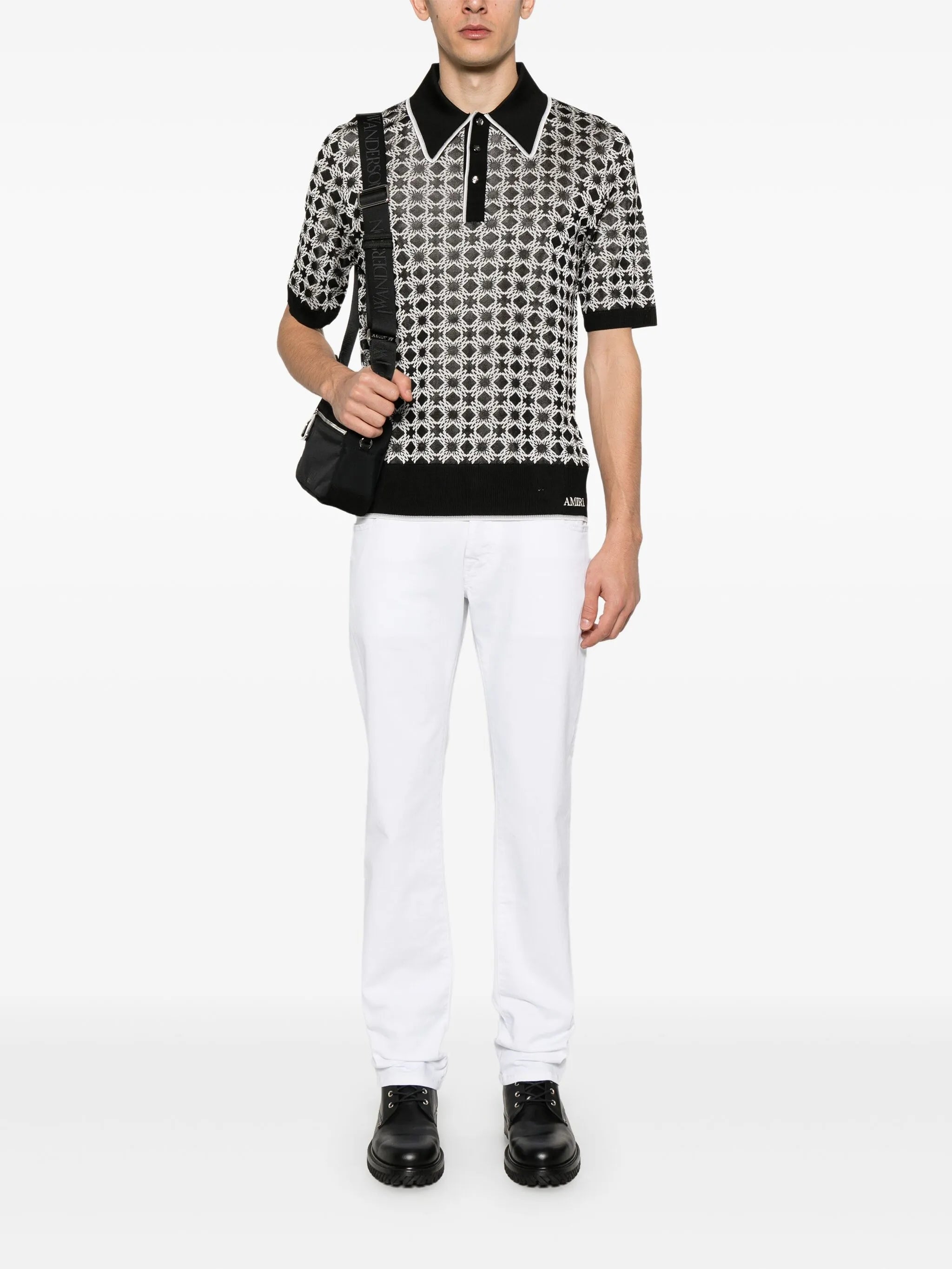patterned polo shirt