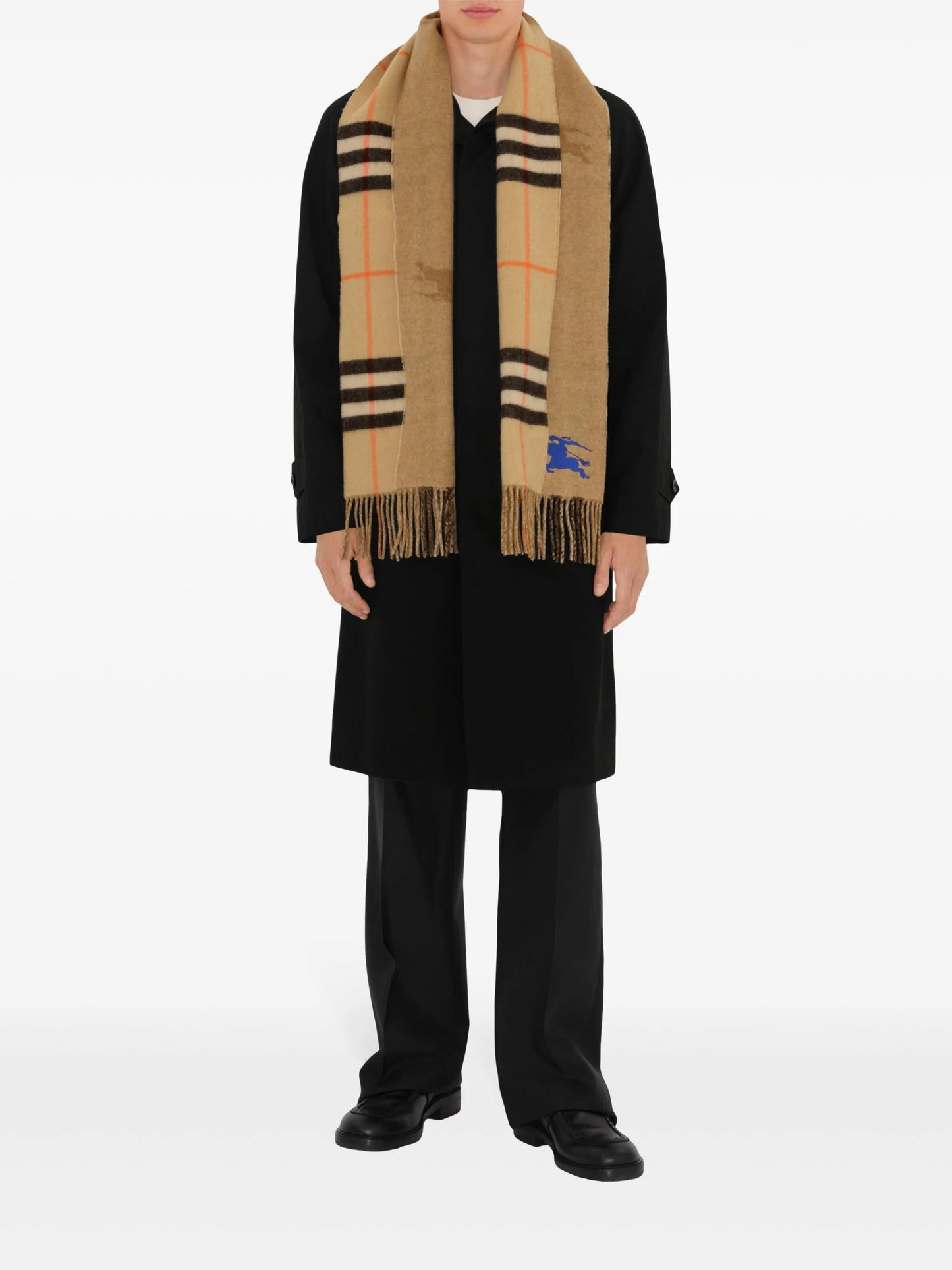 reversible check cashmere scarf