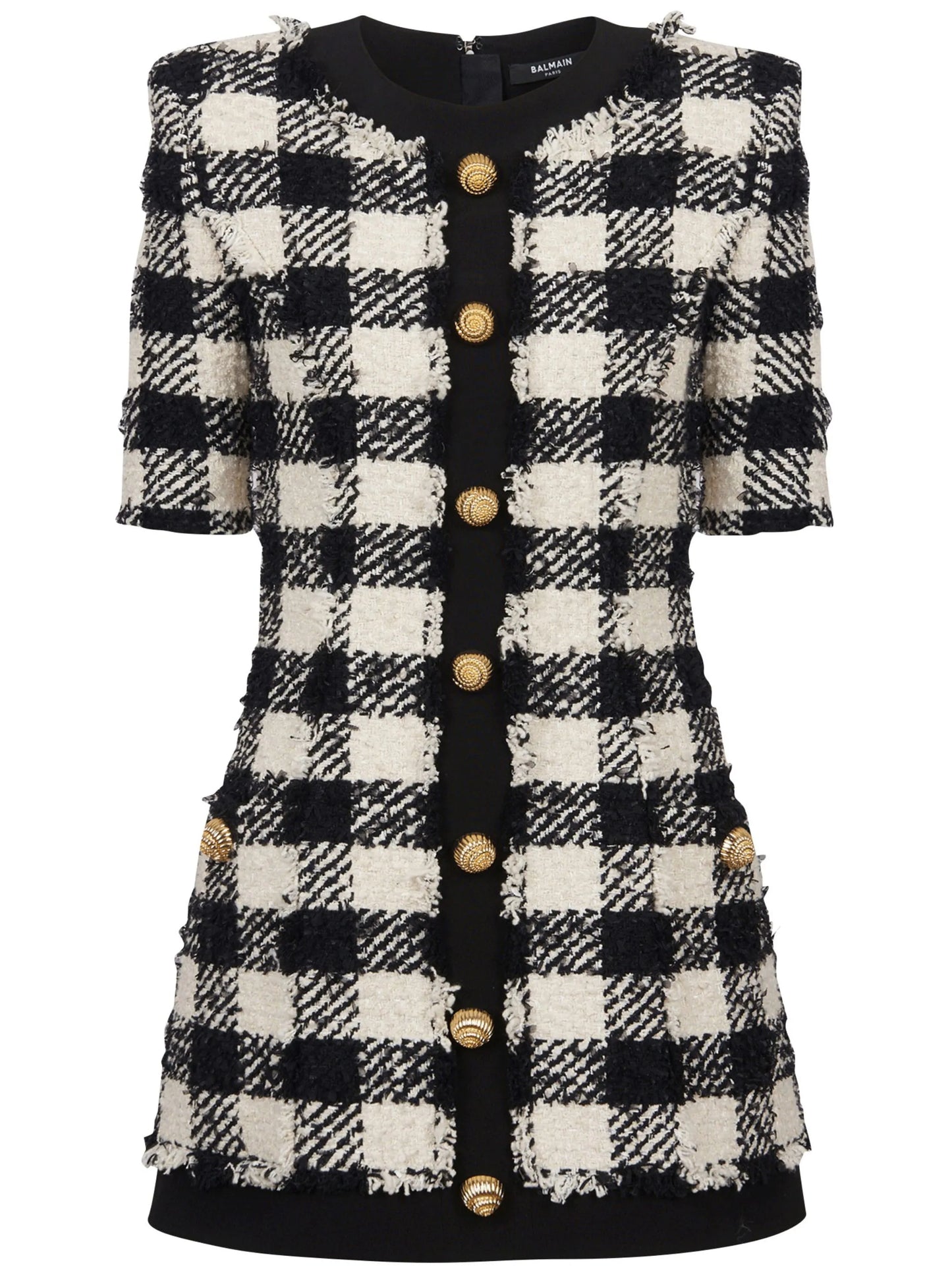 gingham tweed dress