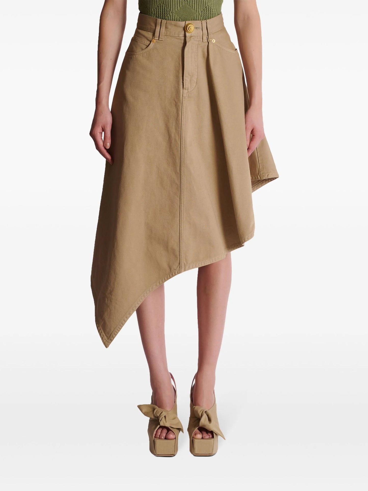 asymmetrical cotton skirt