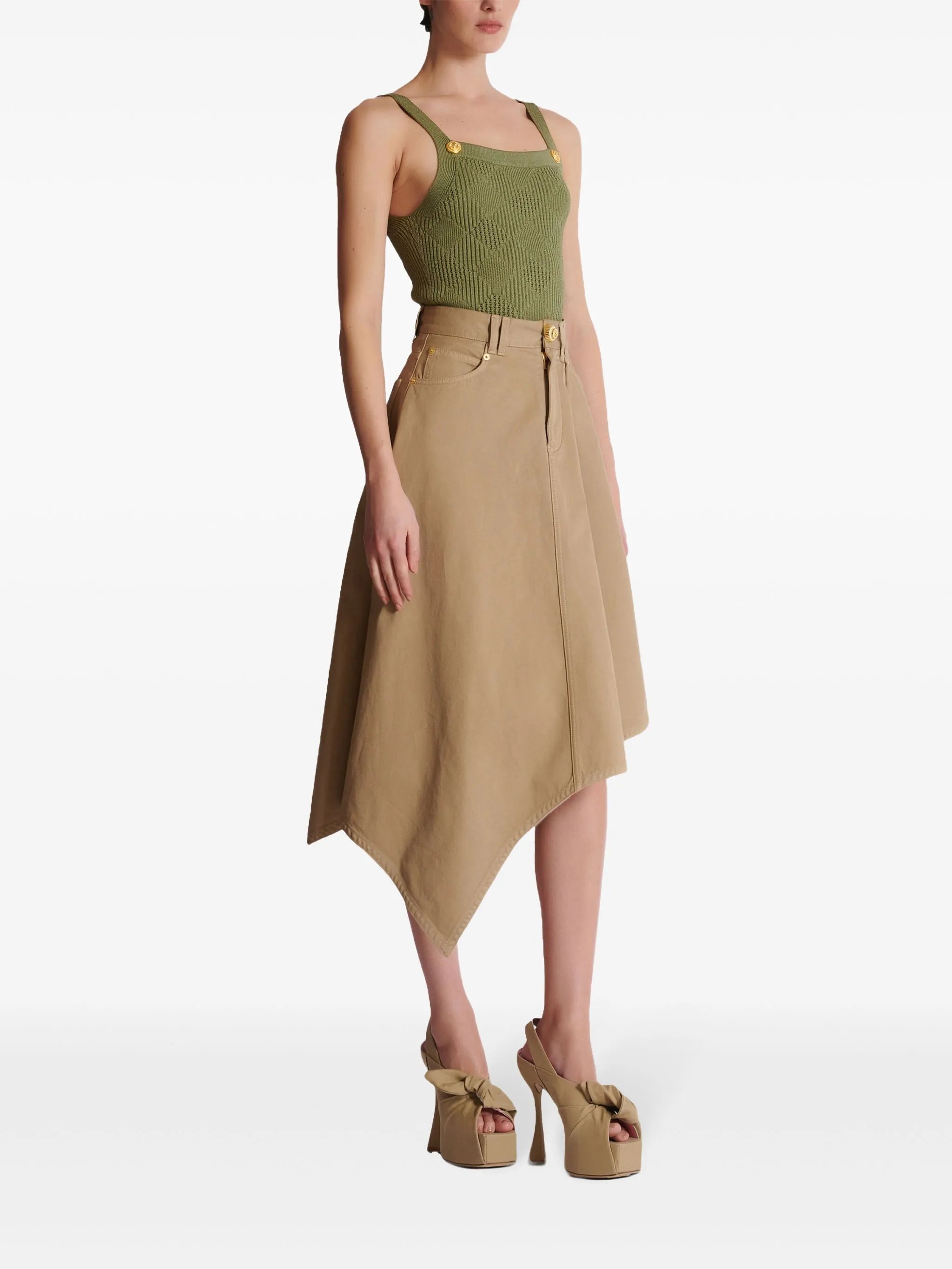 asymmetrical cotton skirt