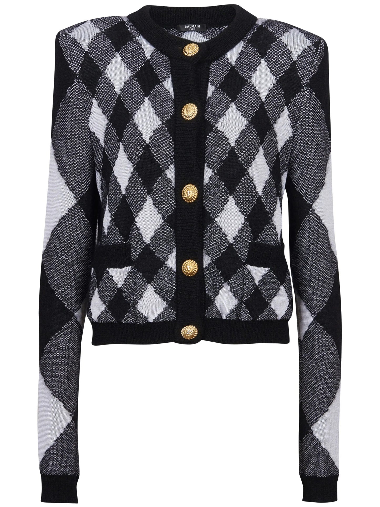 gingham pattern cardigan