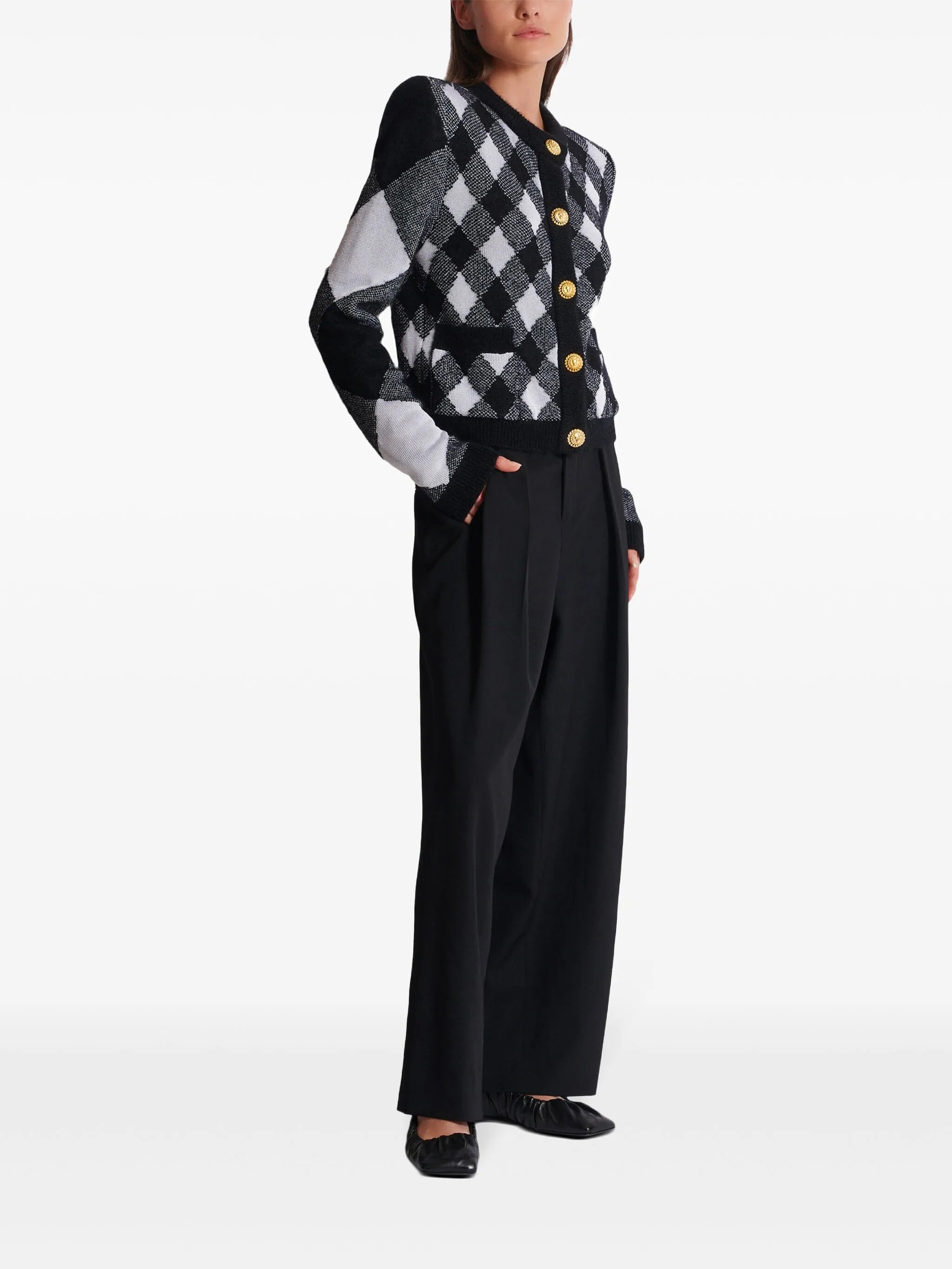 gingham pattern cardigan