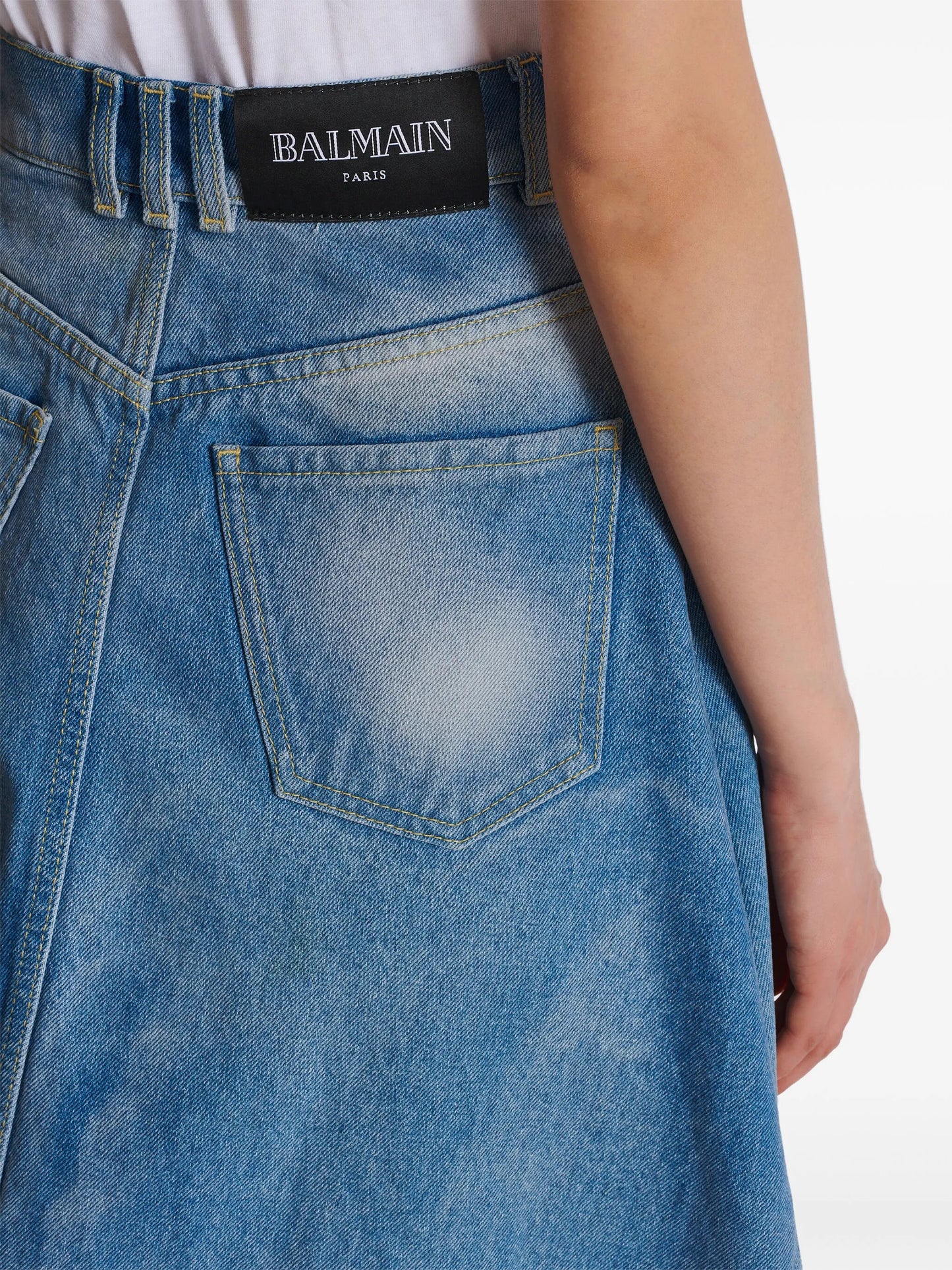 asymmetric denim skirt