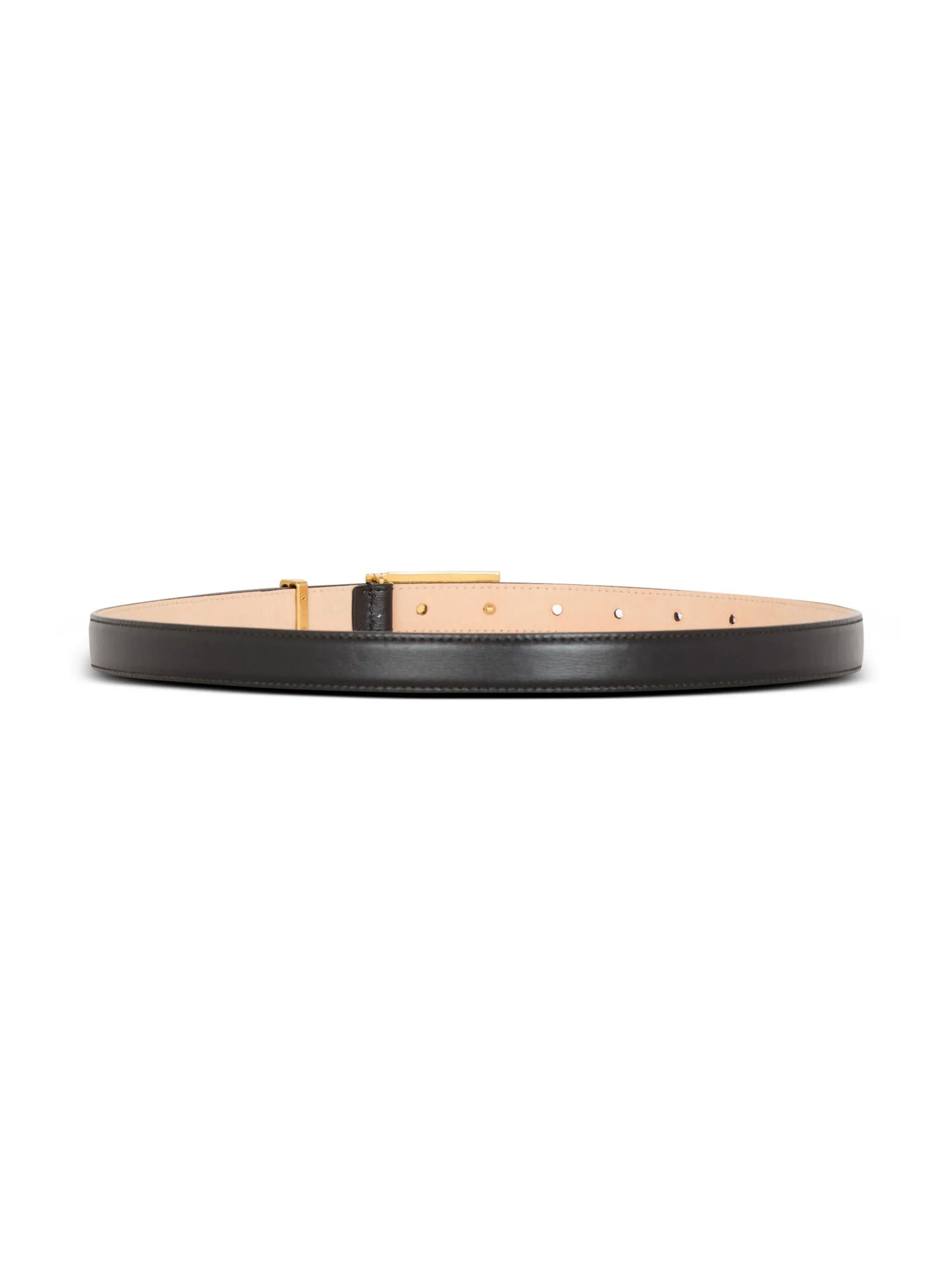 logo-plaque leather belt
