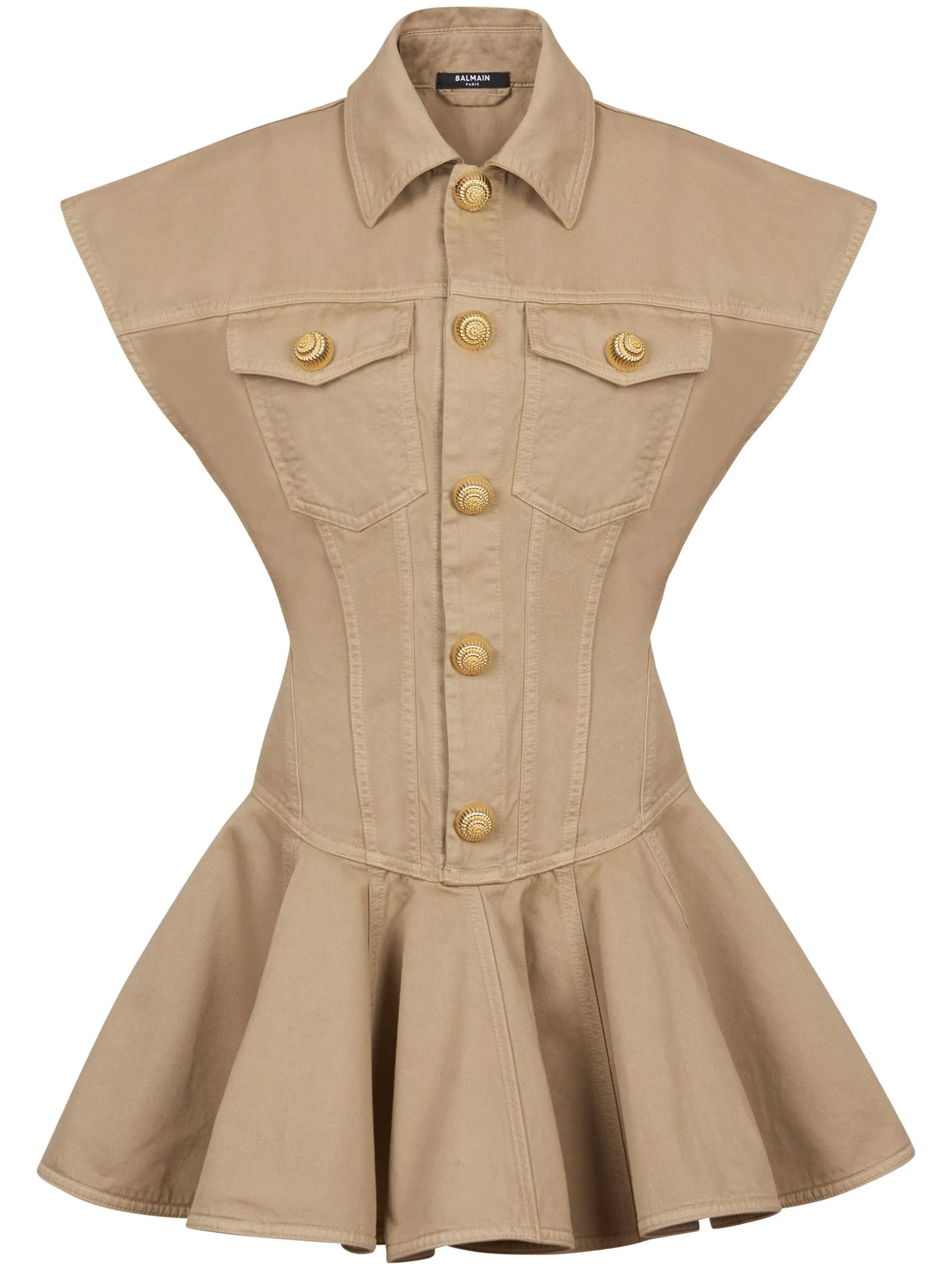 flared cotton-canvas dress