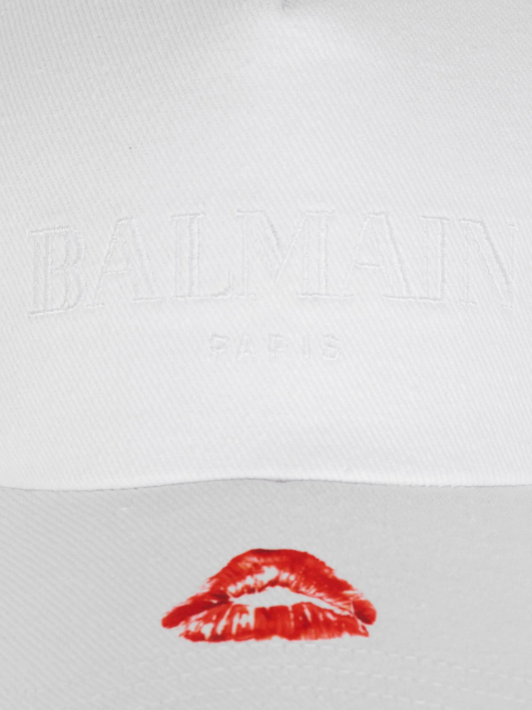 lips-motif cotton cap