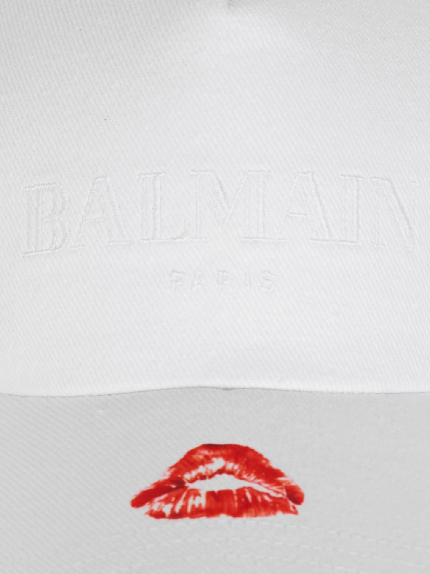 lips-motif cotton cap
