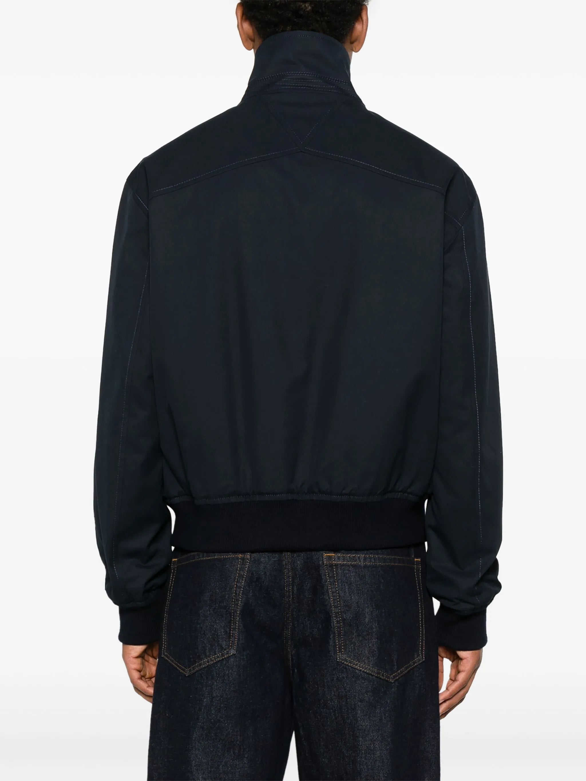 checked cotton bomber jacket