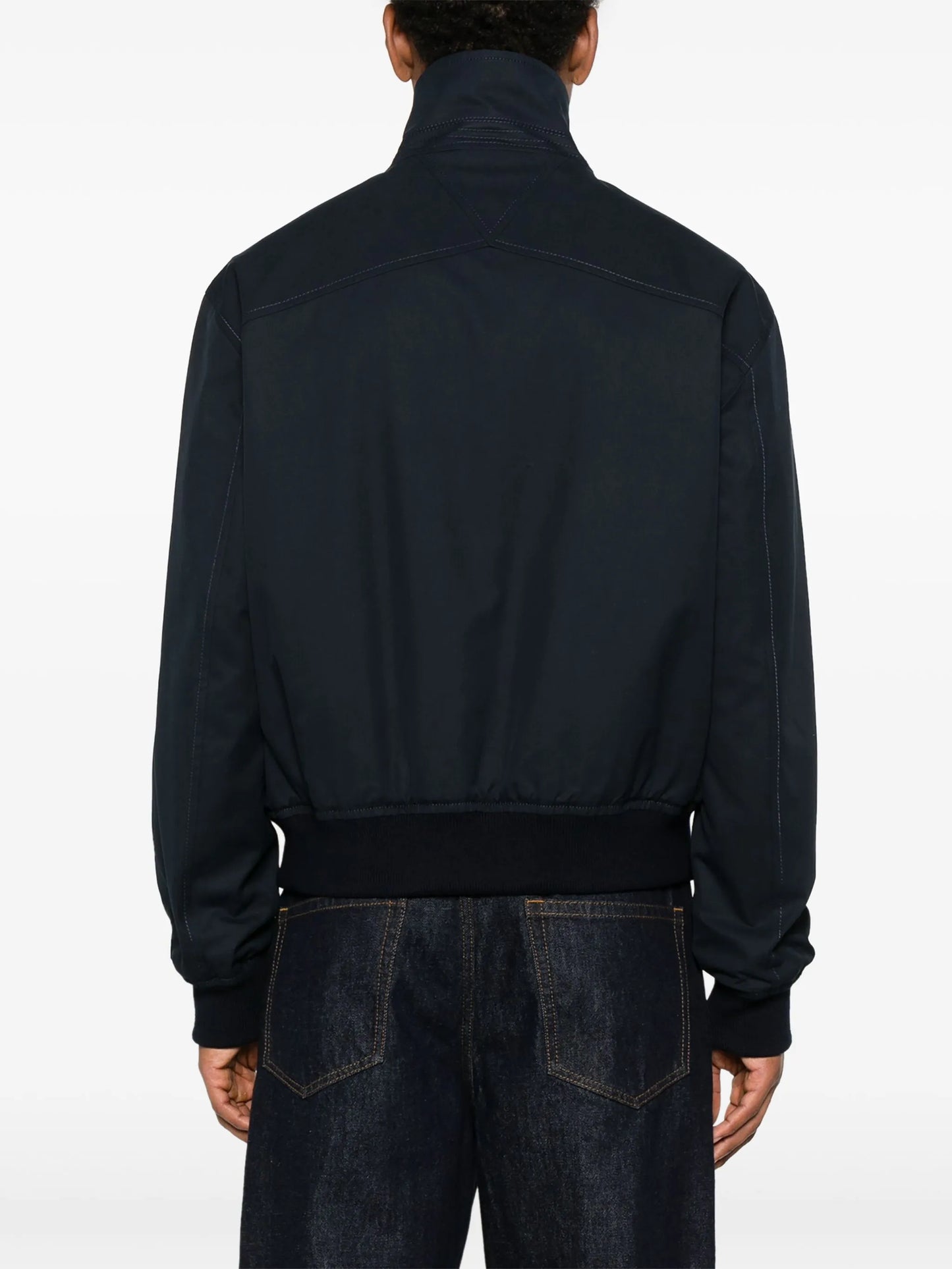 checked cotton bomber jacket