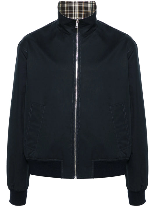 checked cotton bomber jacket