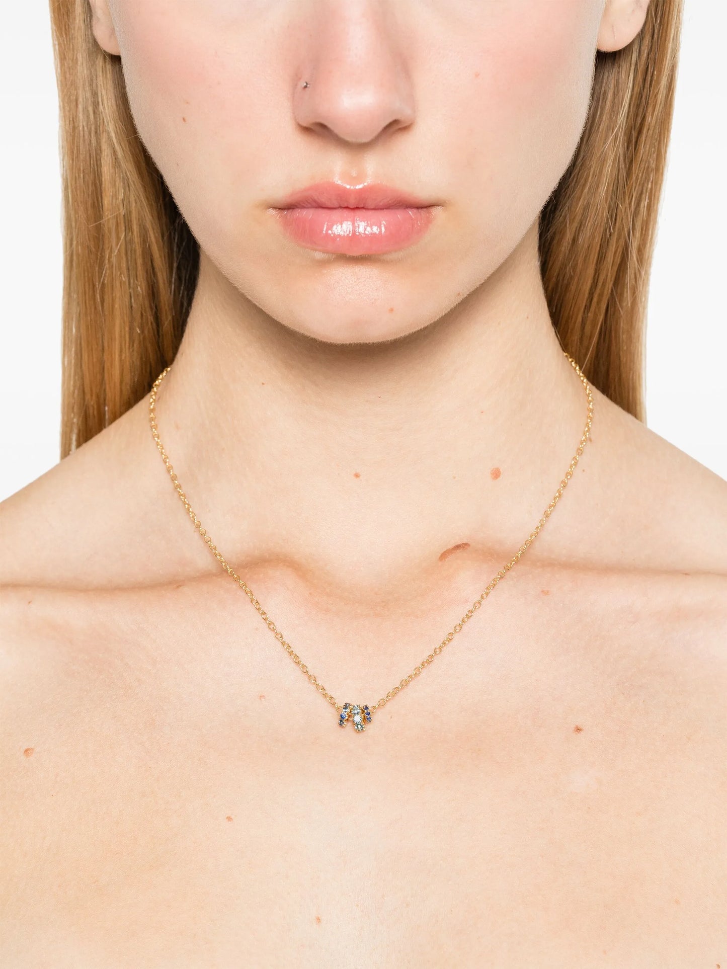 18kt yellow gold Vesta sapphire necklace