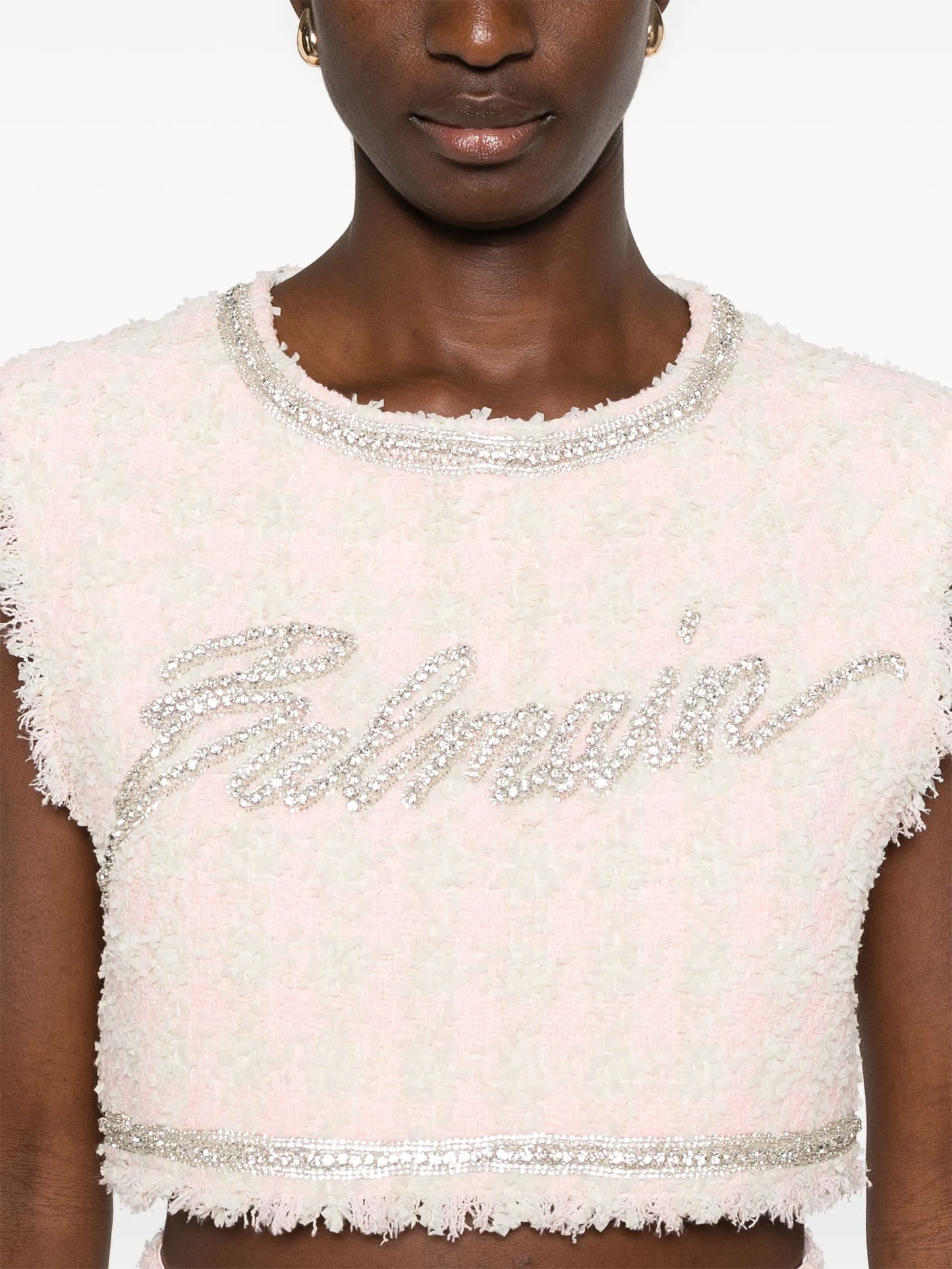 crystal-embellished cropped top