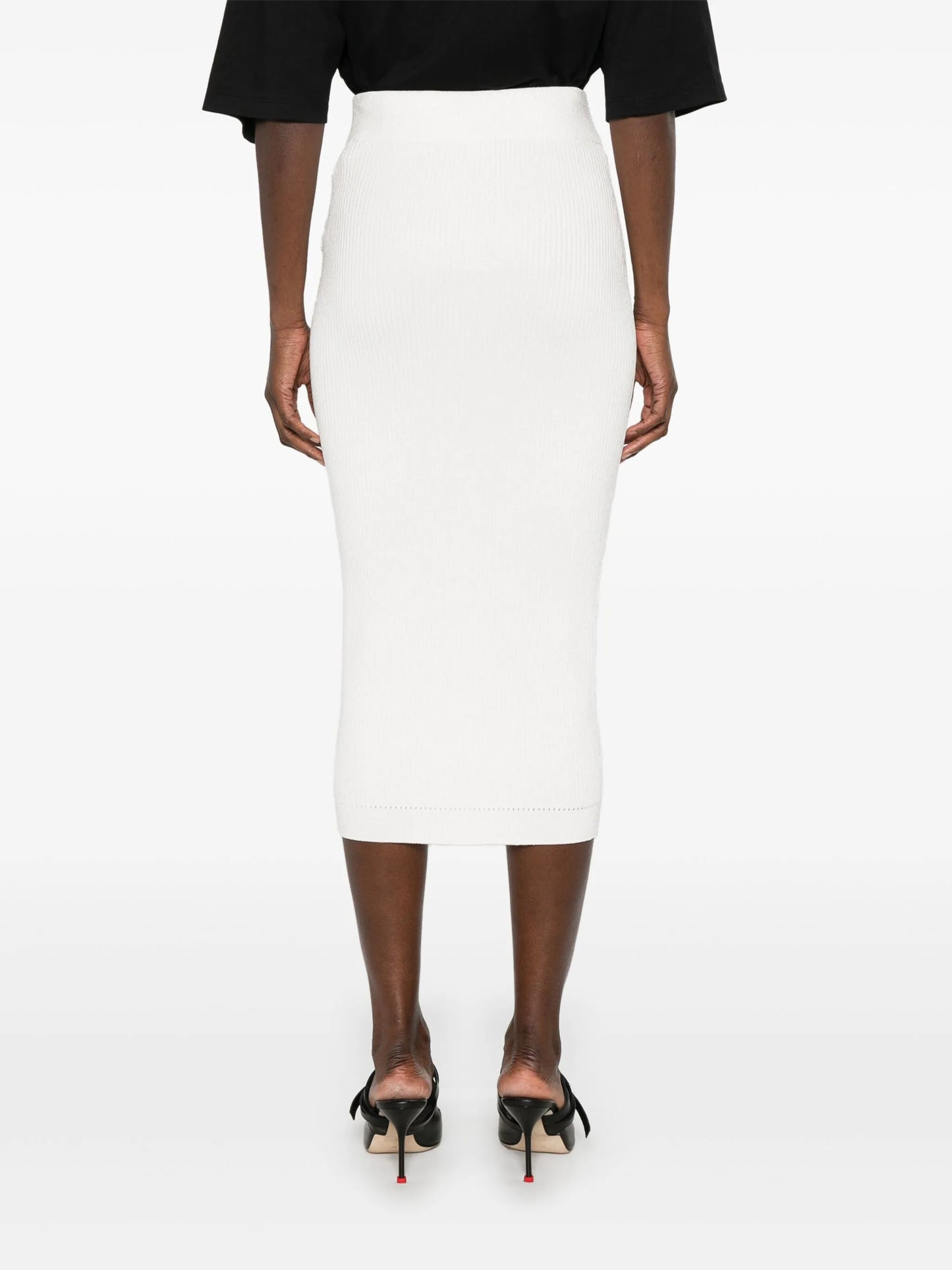 ribbed midi skirt