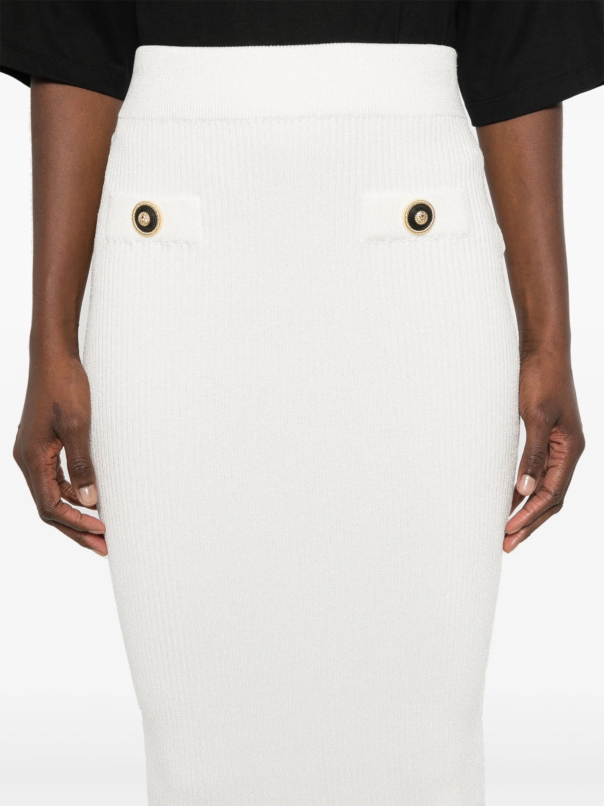 ribbed midi skirt