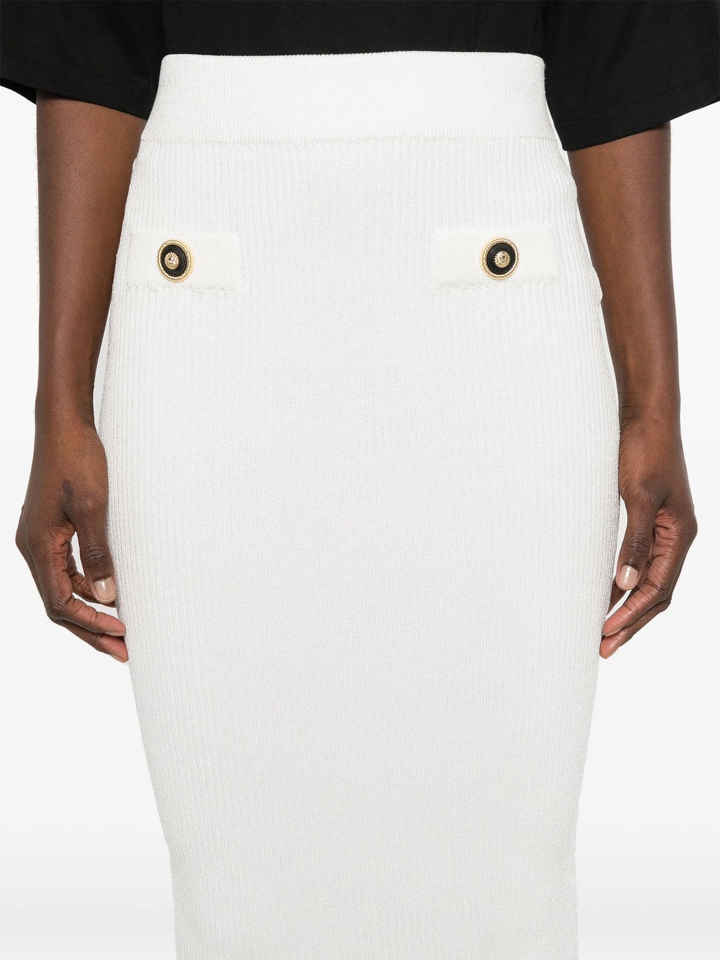 ribbed midi skirt