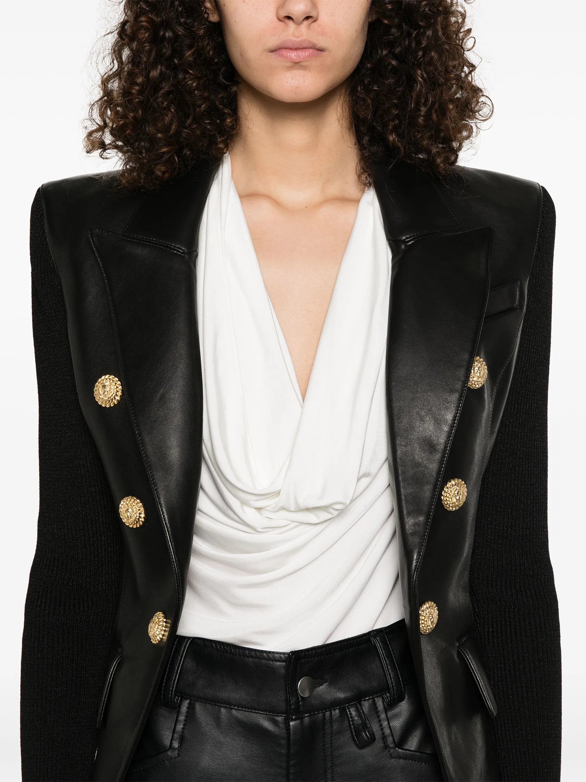 6-button leather jacket