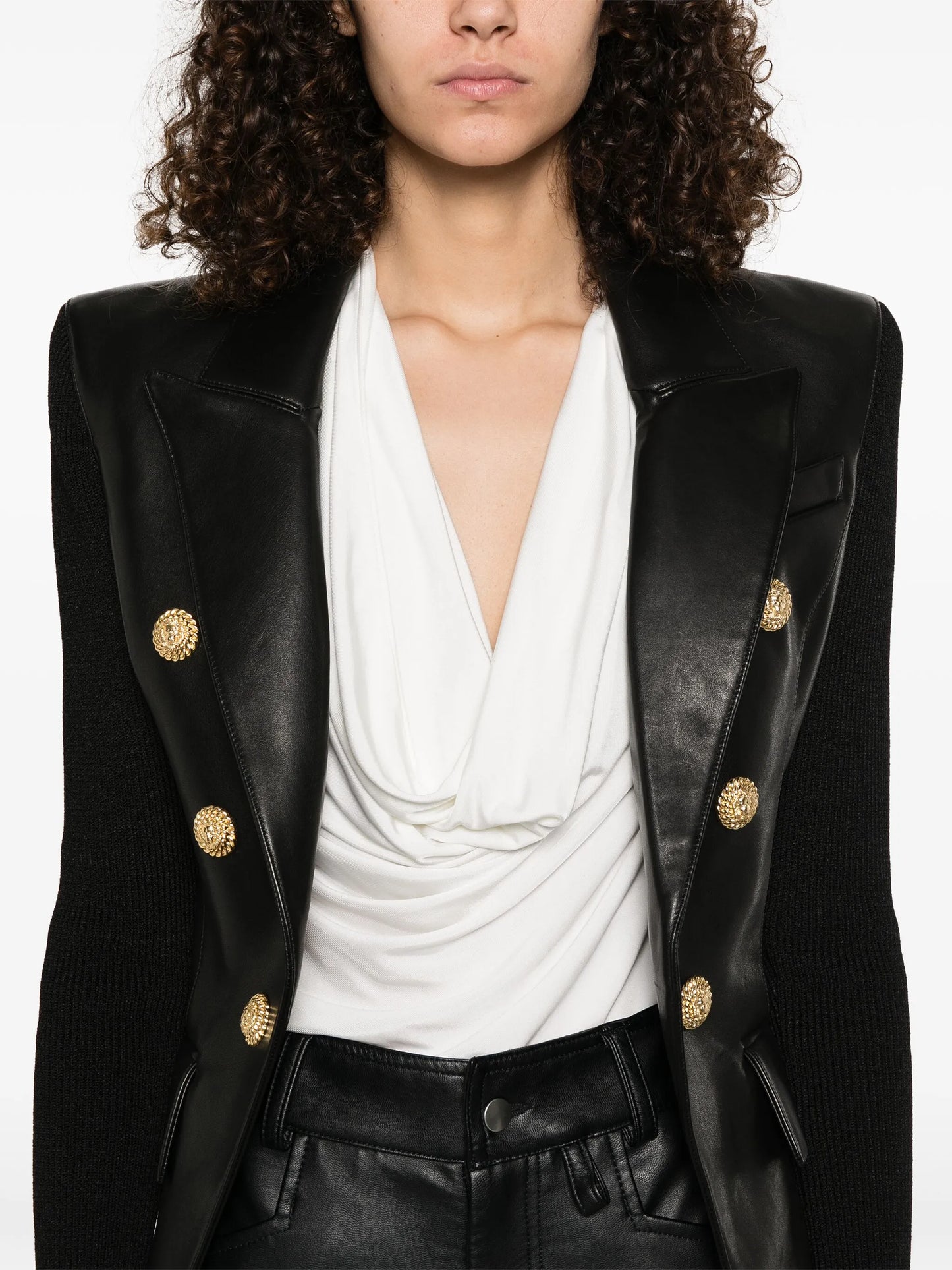 6-button leather jacket