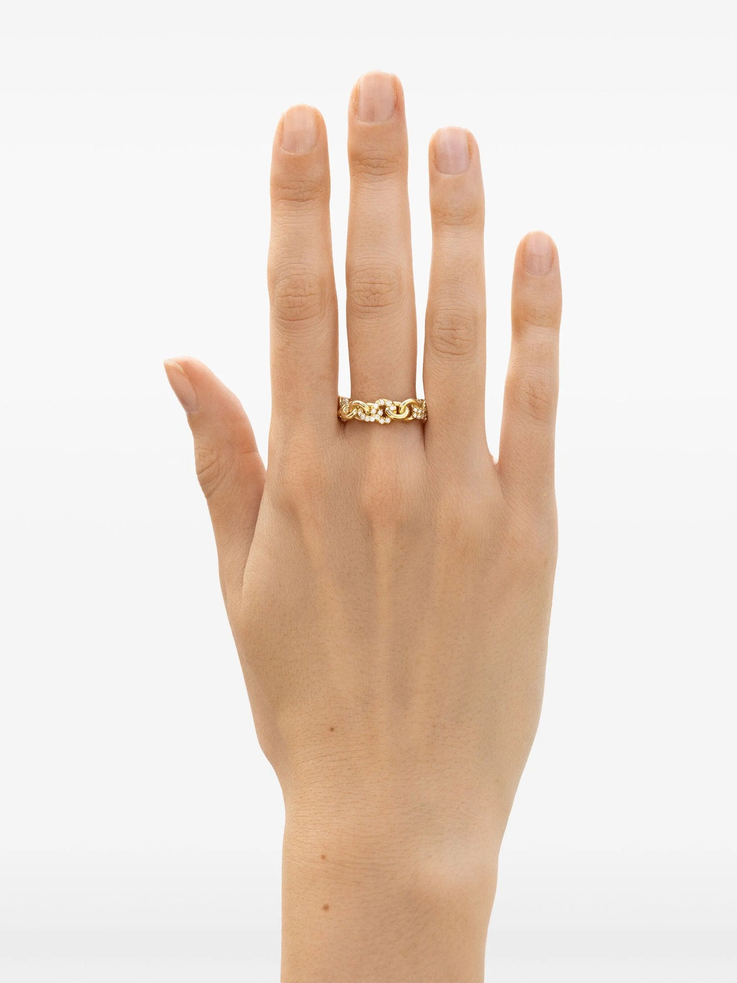 18kt yellow gold Medium Fused Serpens diamond ring