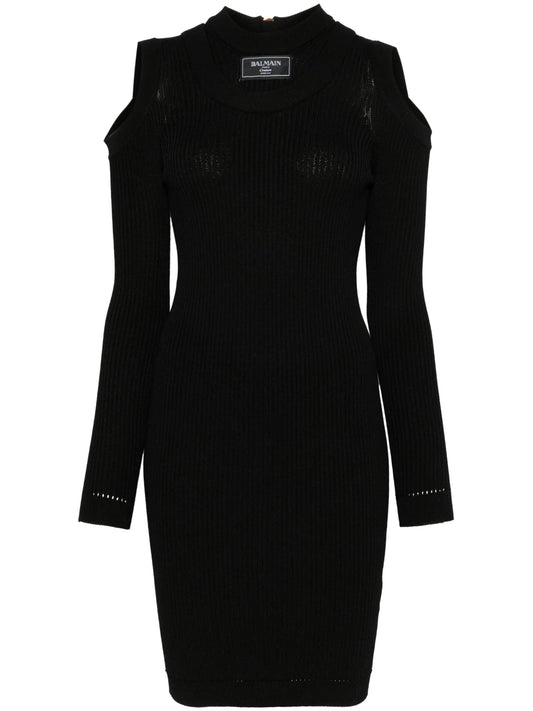 logo-patch mini dress