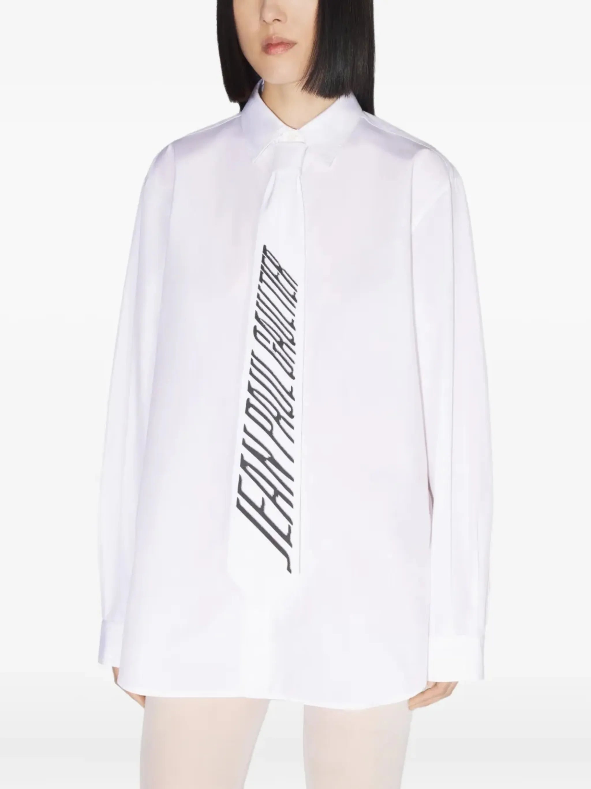 tie-detailed shirt