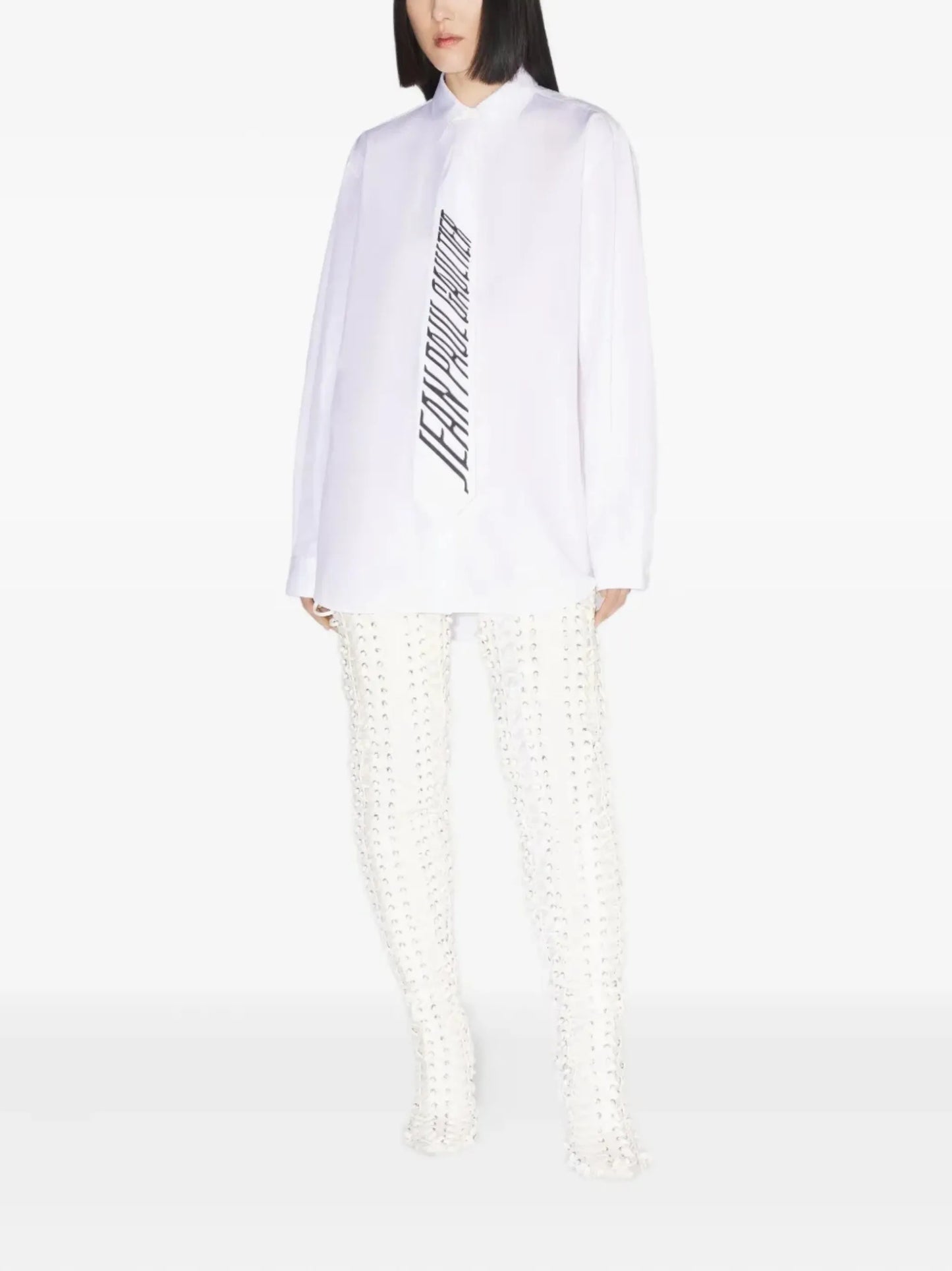 tie-detailed shirt