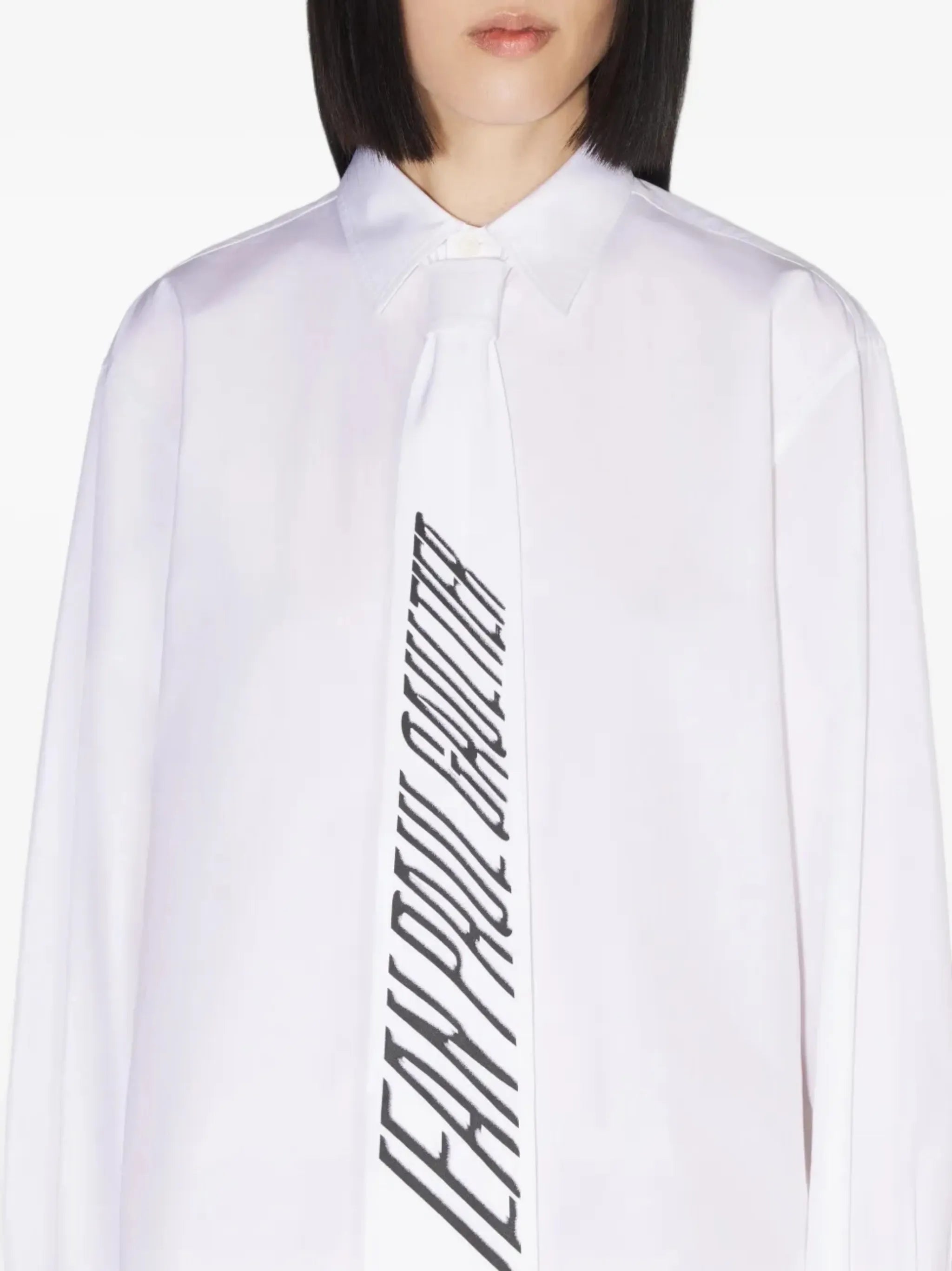 tie-detailed shirt