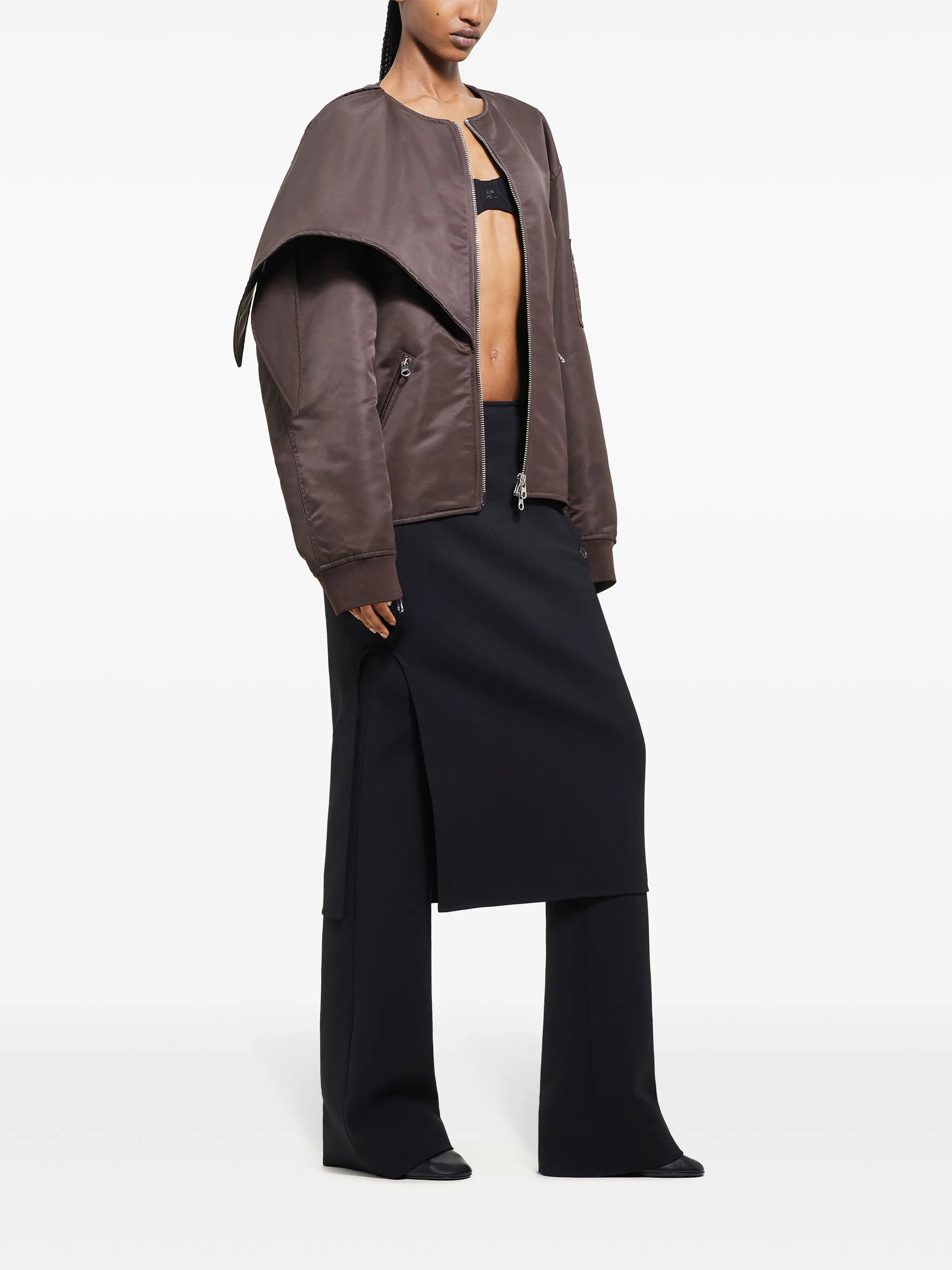 bow-collar bomber jacket