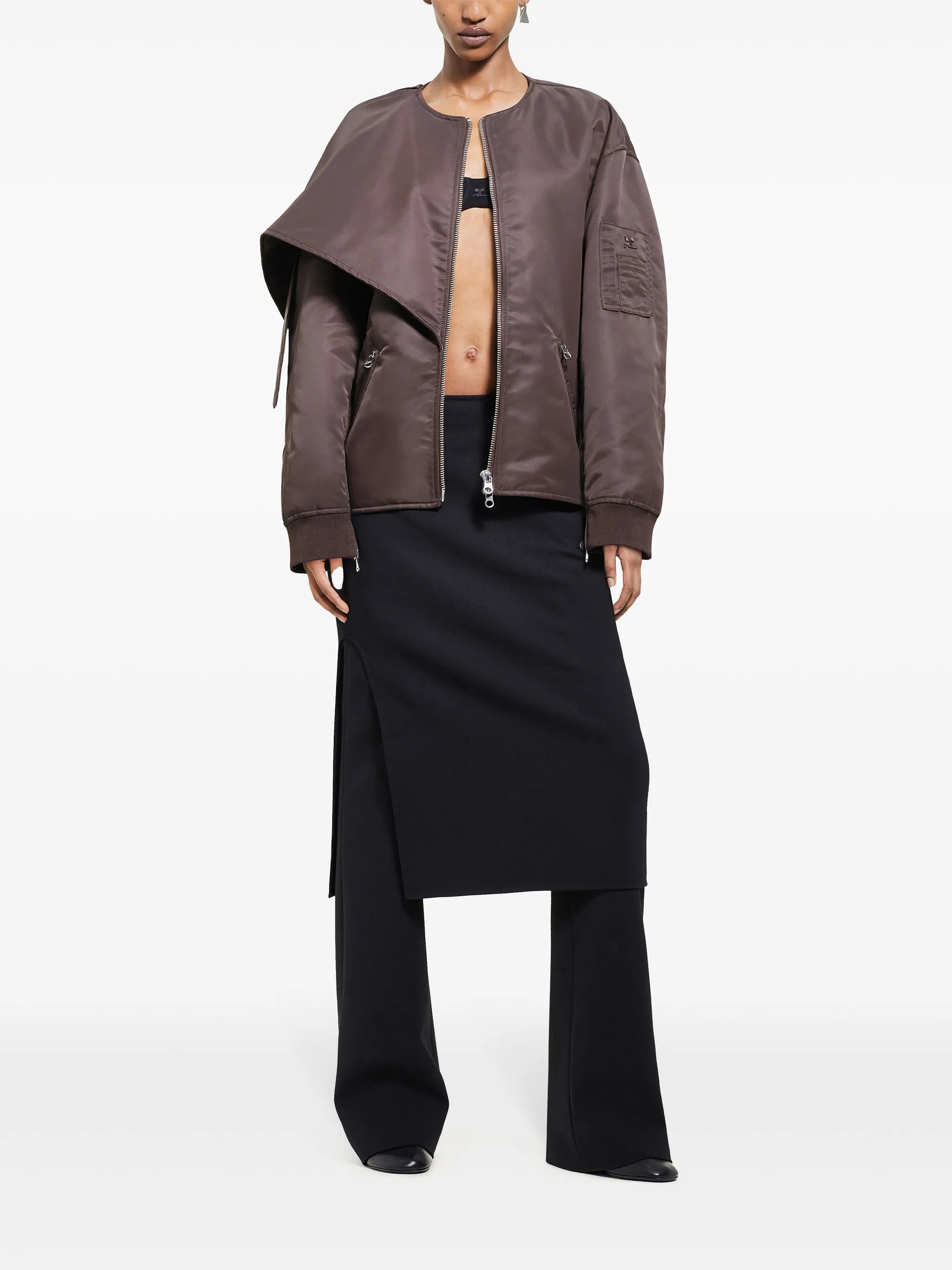 bow-collar bomber jacket