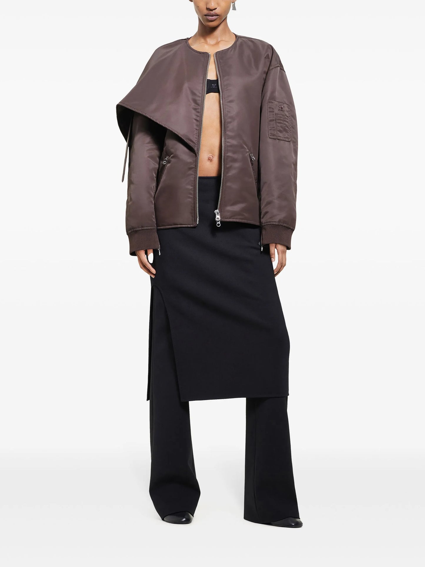 bow-collar bomber jacket