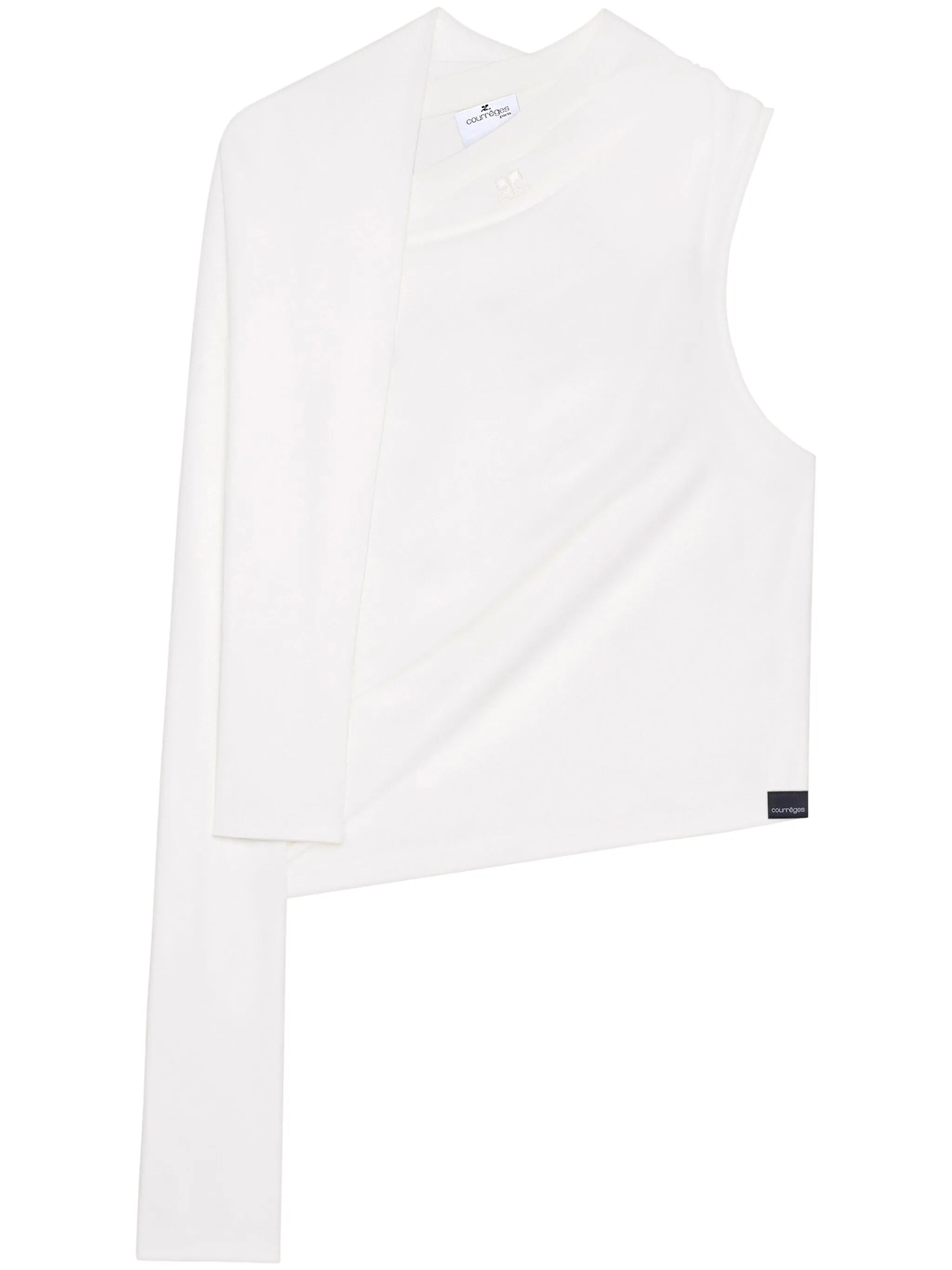 asymmetric off-shoulder T-shirt