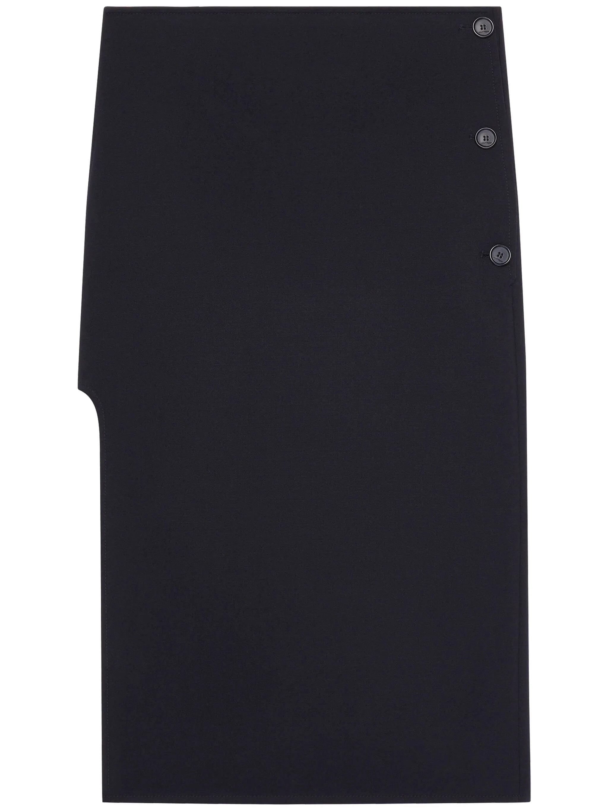 oblique tailored midi skirt