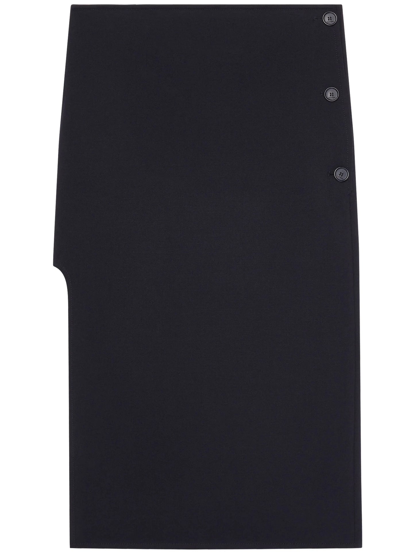 oblique tailored midi skirt