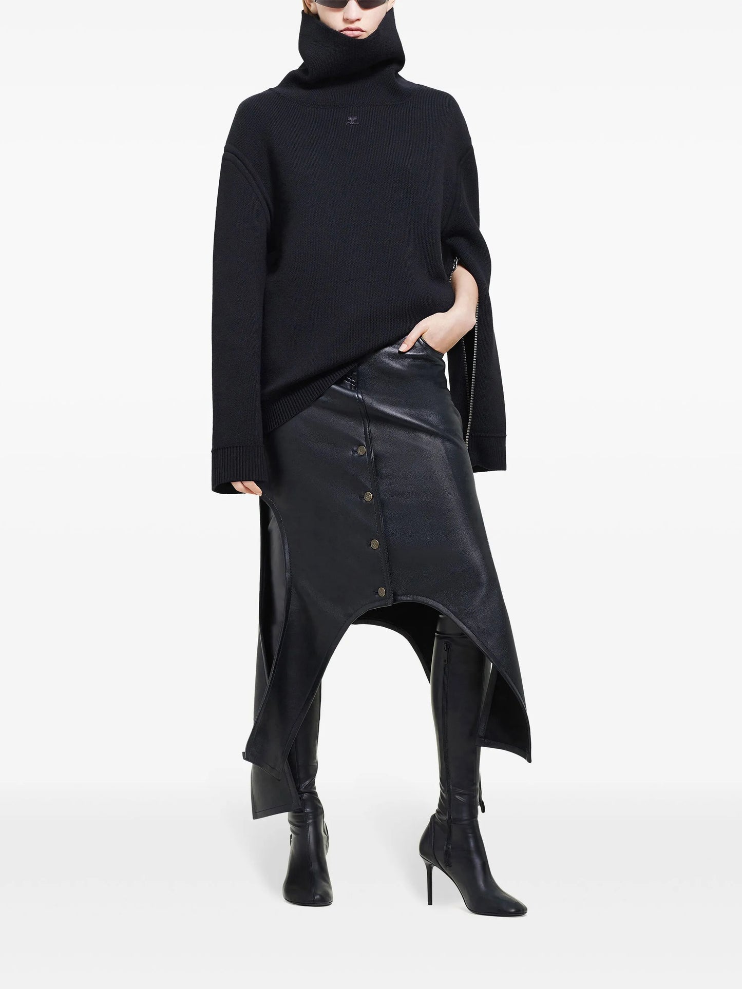 oversized mock-neck sweater