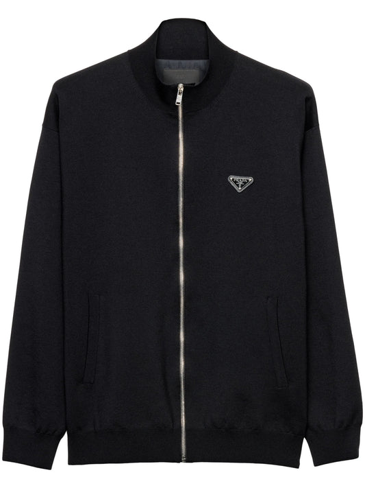 Logo patch cardigan