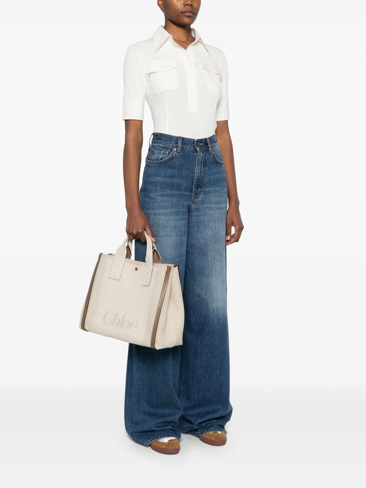 Carry logo-embroidered tote bag