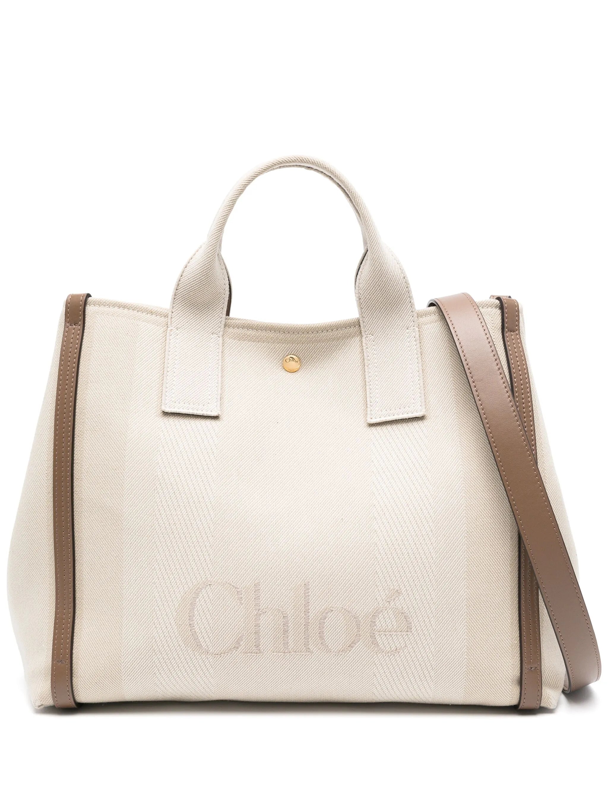 Carry logo-embroidered tote bag