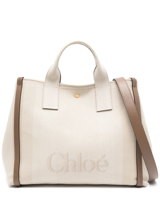 Carry logo-embroidered tote bag