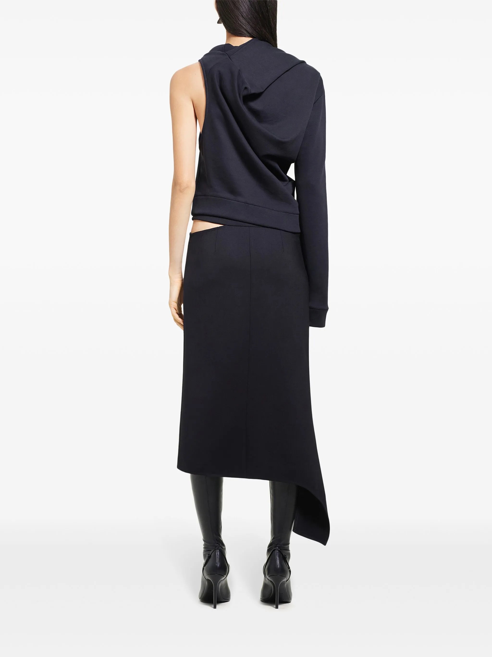asymmetric off-shoulder sweatshirt
