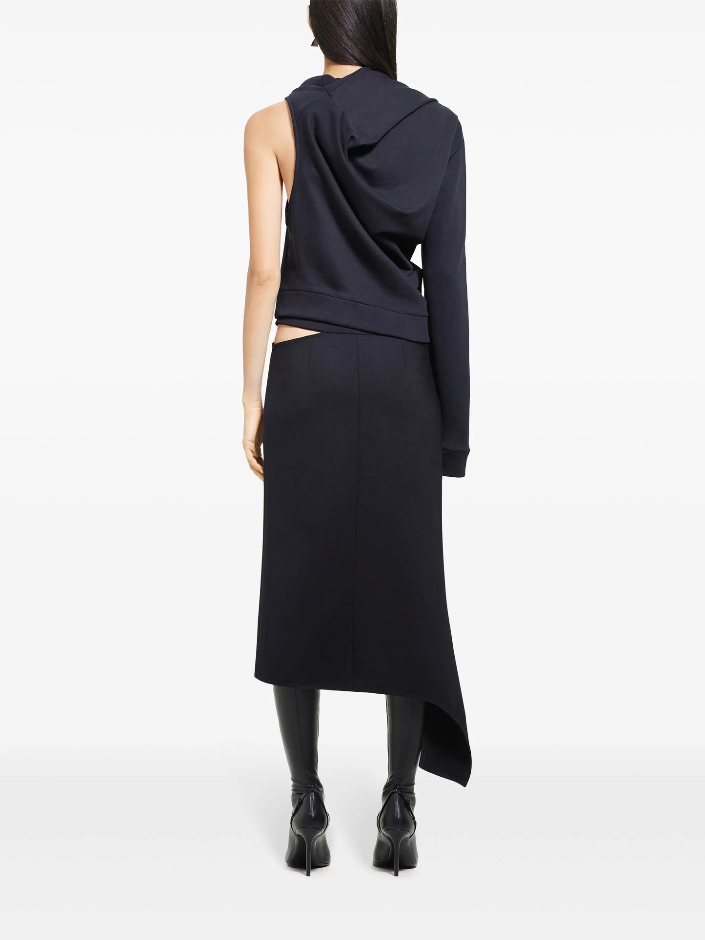 asymmetric off-shoulder sweatshirt