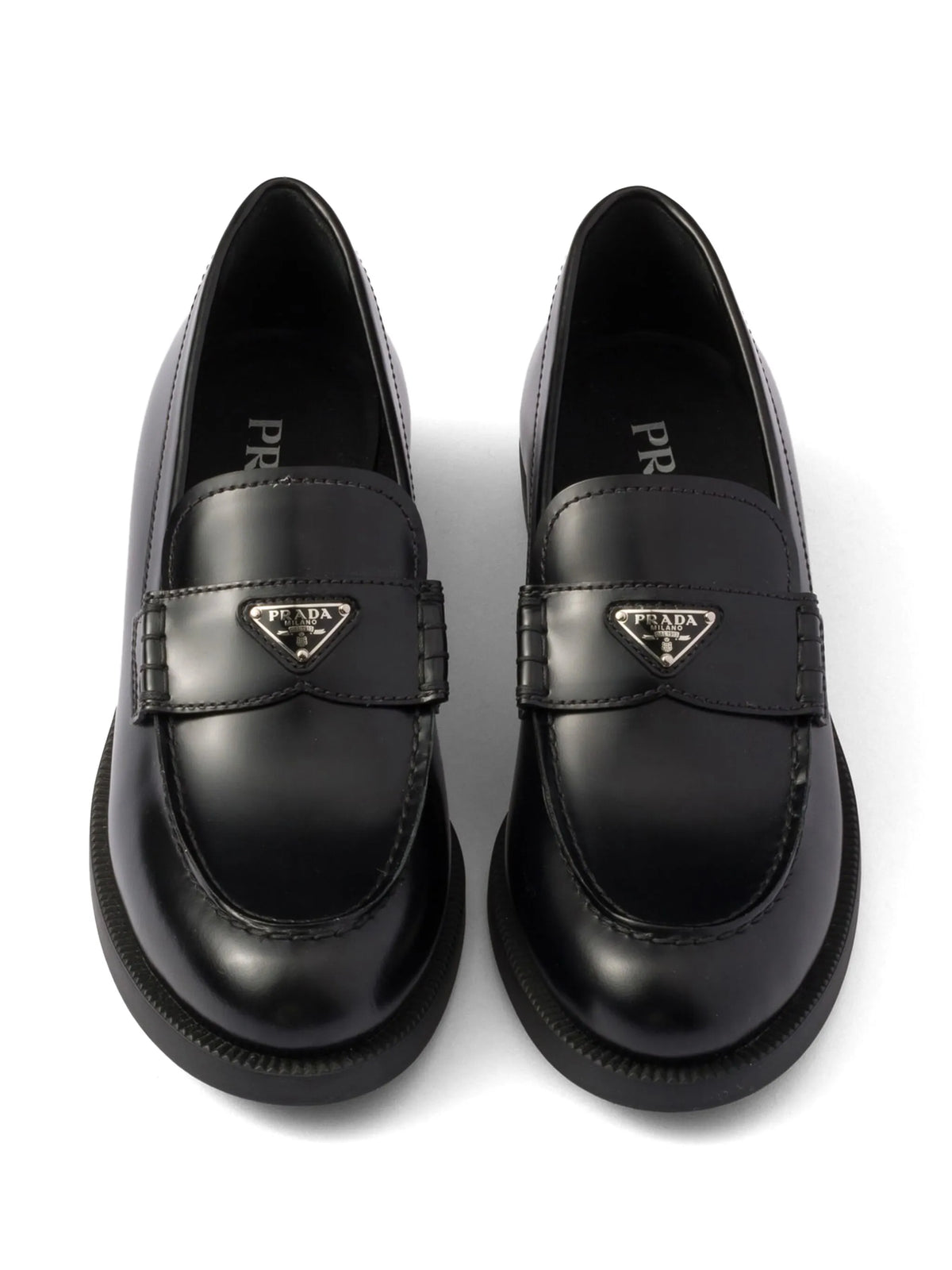 brushed leather loafers