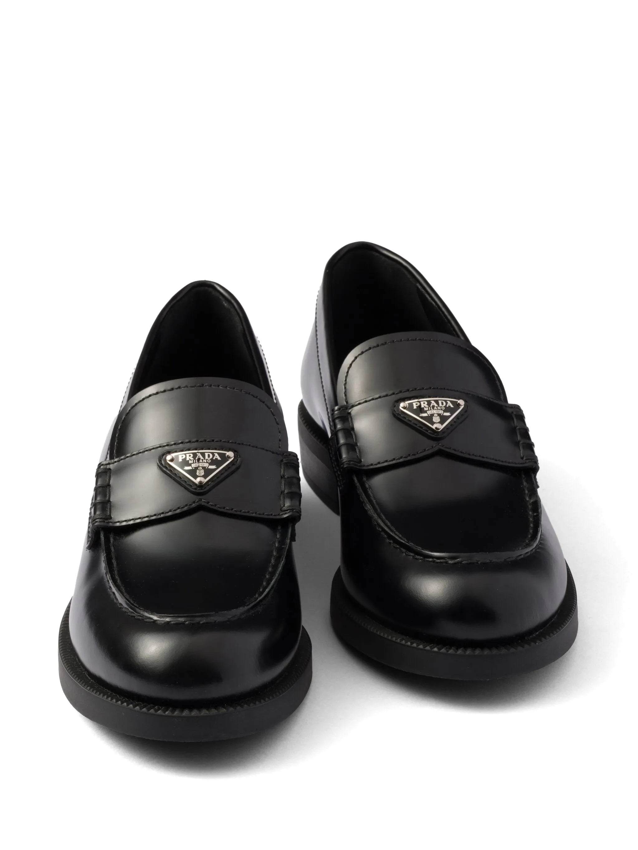 brushed leather loafers