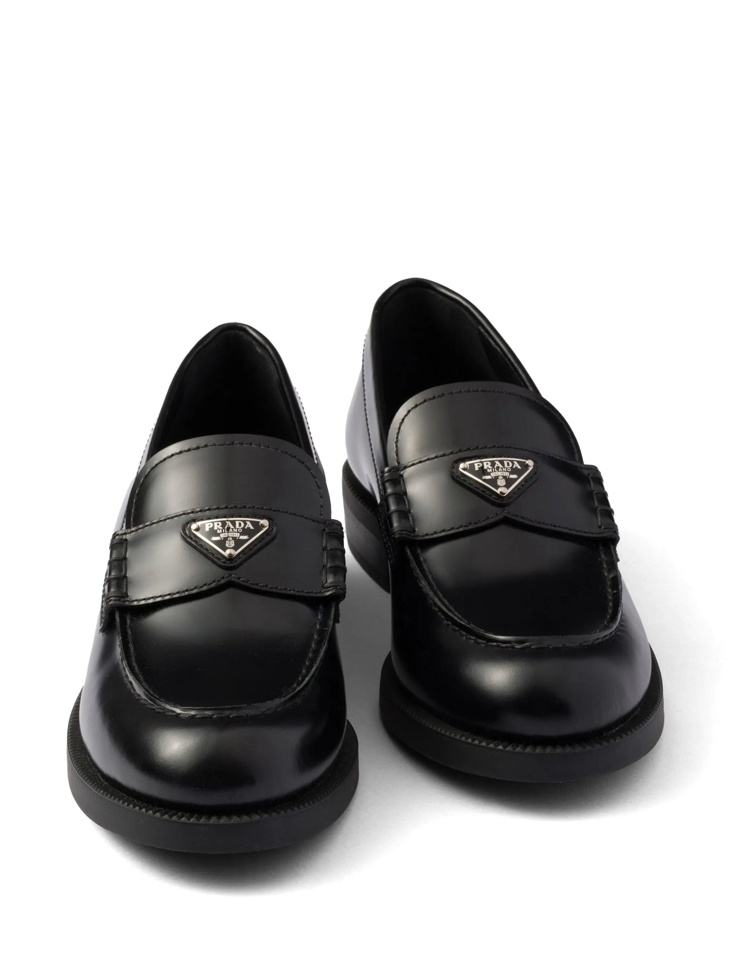 brushed leather loafers